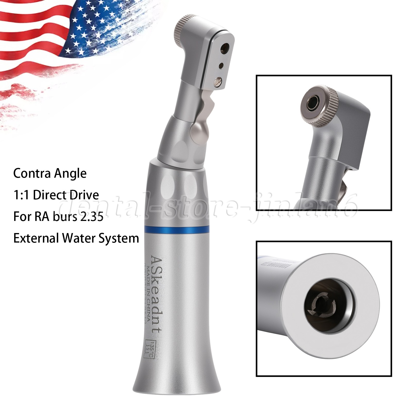10 ASkeadnt Dental Slow Low Speed Handpiece Contra Angle Latch Burs EX203C