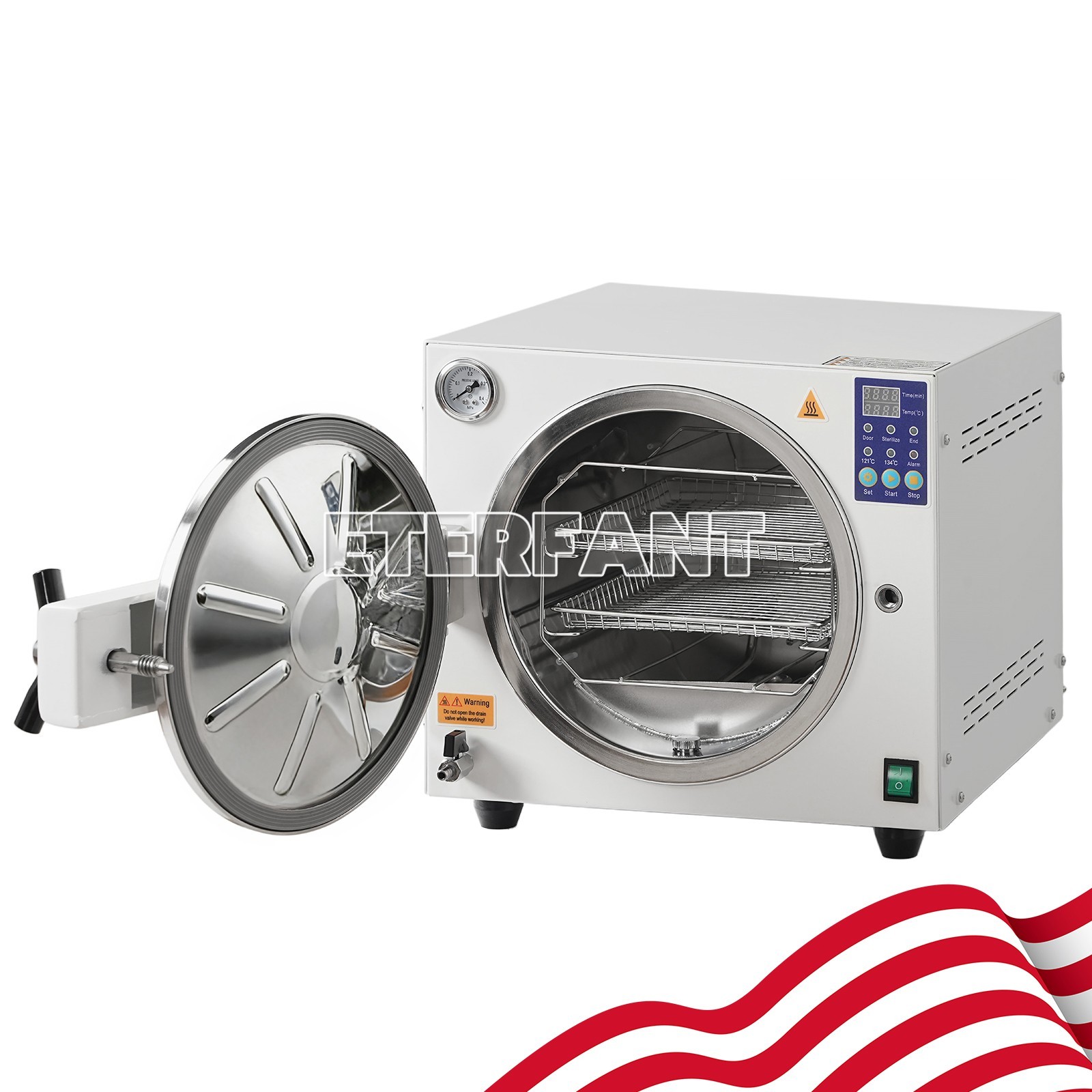 ETERFANT Dental Autoclave Steam Sterilizer Medical Sterilization 18L
