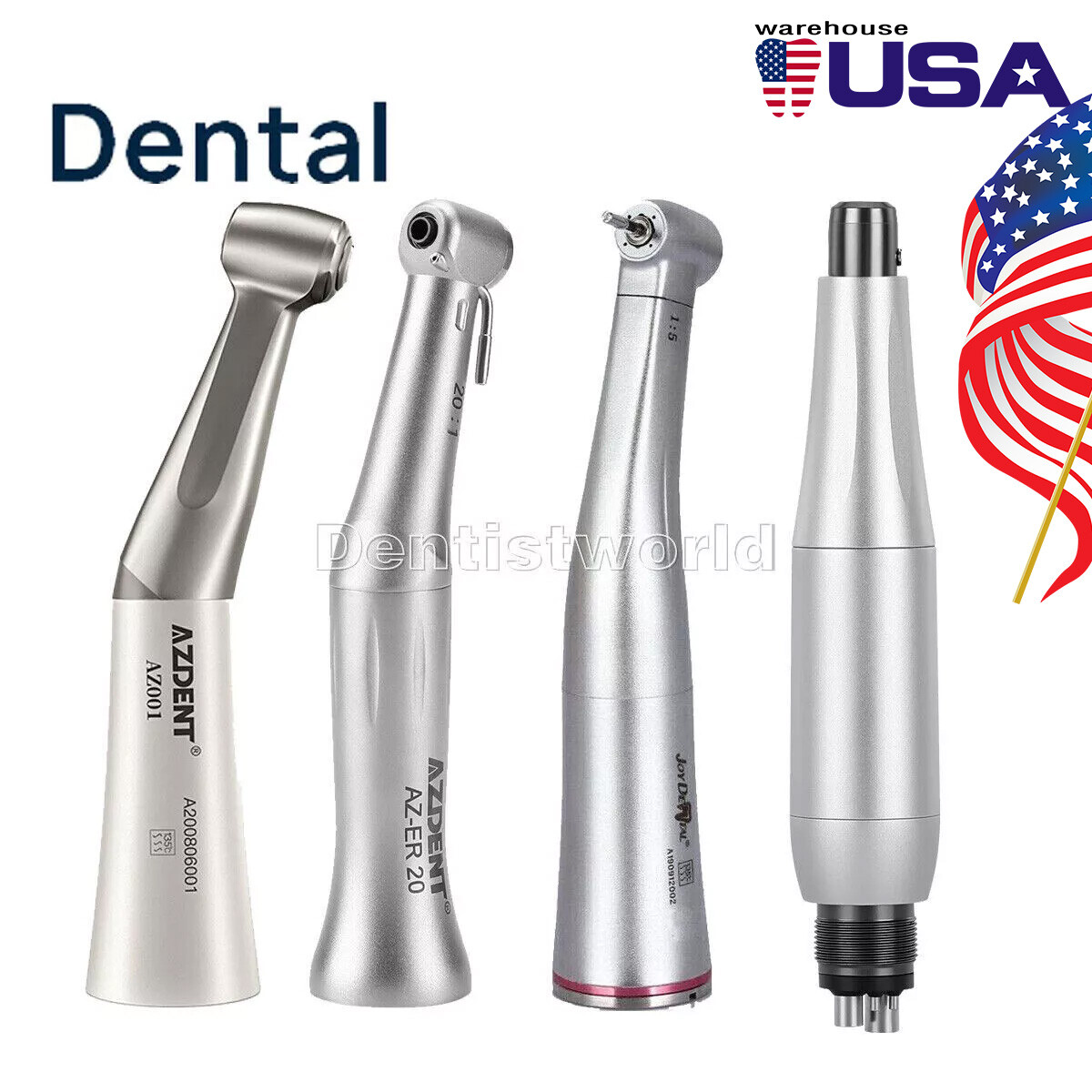 AZDENT Dental Contra Angle 1:1 /1:5 /20:1 /Hygiene Prophy Low Speed Handpiece