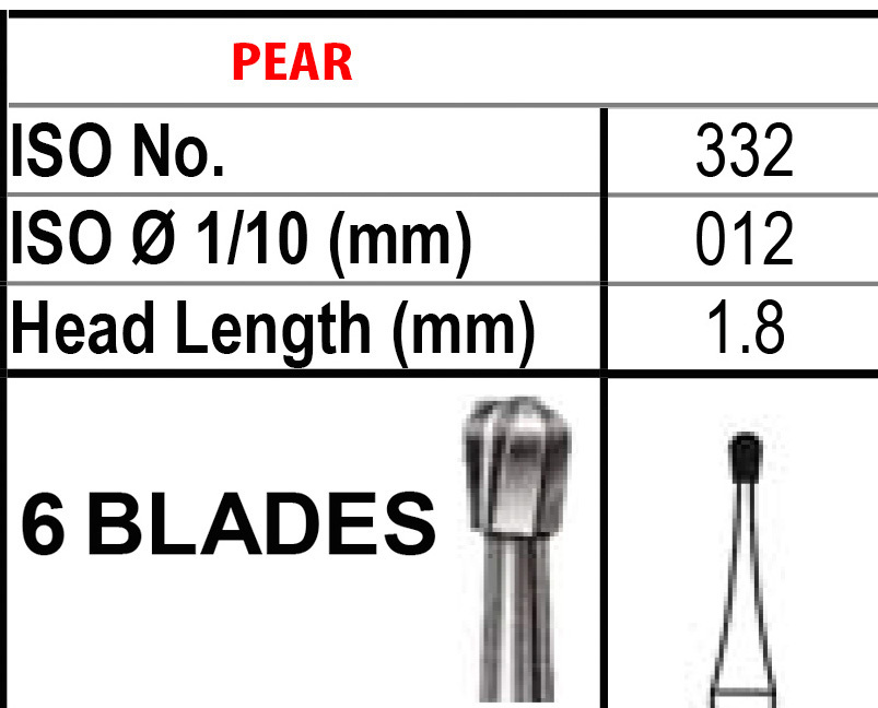 Beavers FG332 Carbide Burs FG 332 Bur #332 Friction Grip Made Canada (100-10)/pk