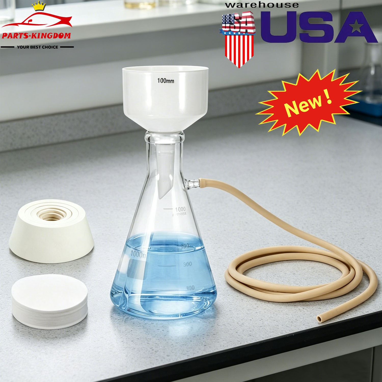 1000ml Buchner Funnel Filtering with Flask Funnel Ceramics Buchner Funnels 80mm