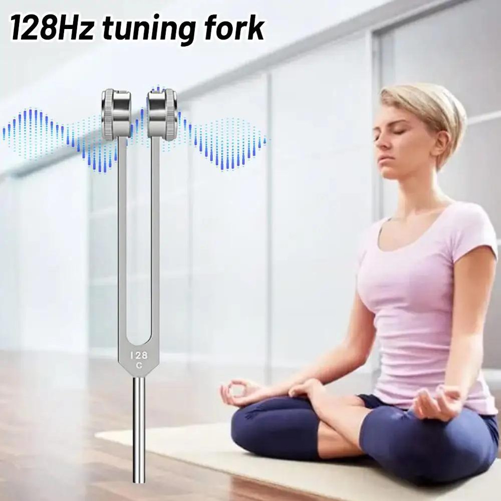 128Hz Healing Tuning Fork with Silicone Hammer Sound Therapy Musical Instrument