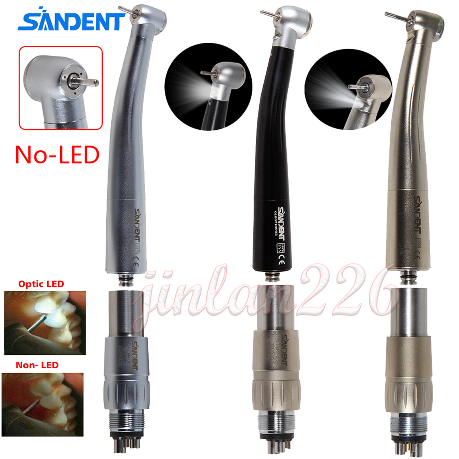 NSK Style Dental High Speed/E-generator/Fiber Optic LED Handpiece 4/6H Coupler
