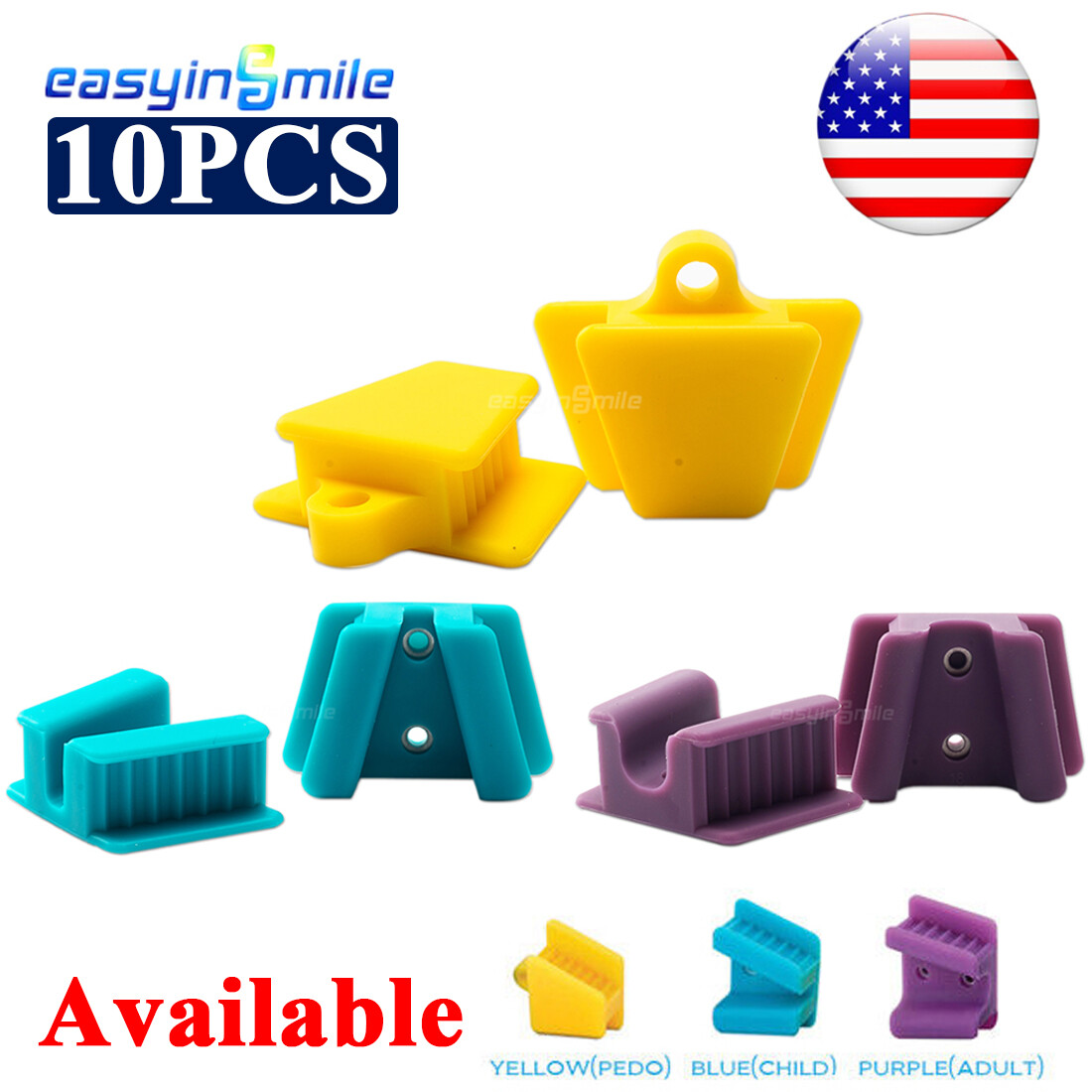 Autoclavable Dental Bite Block Silicone Mouth Props Retractor Adult/Child 10pcs