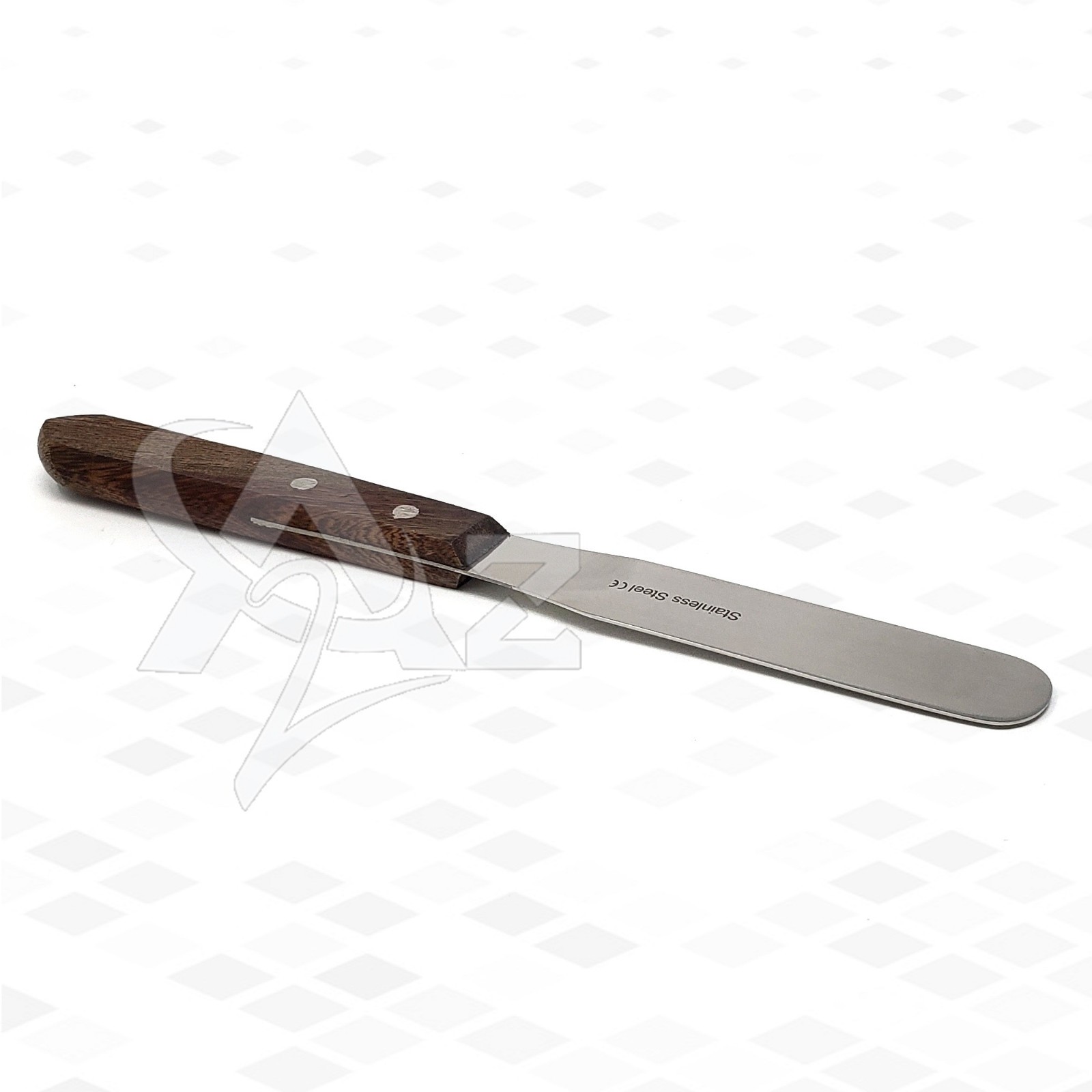 Stainless Steel Lab Spatula with Wooden Handle, 5″ Blade, 9″ Total Length