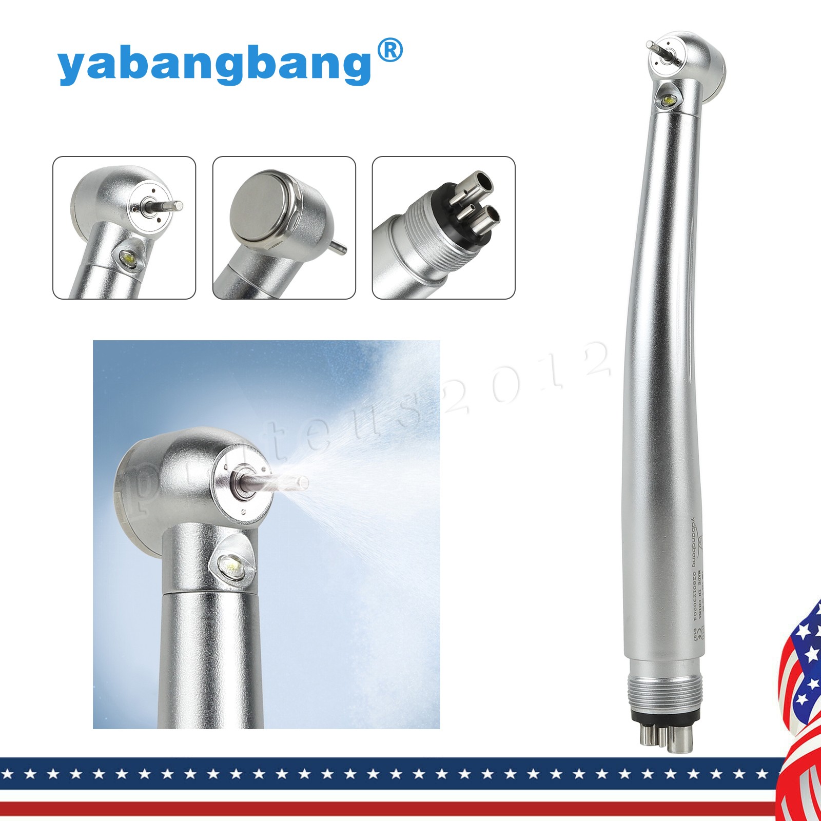 Dental Pana Max LED Self-Power E-generator High Speed Handpiece M4 4 Hole US