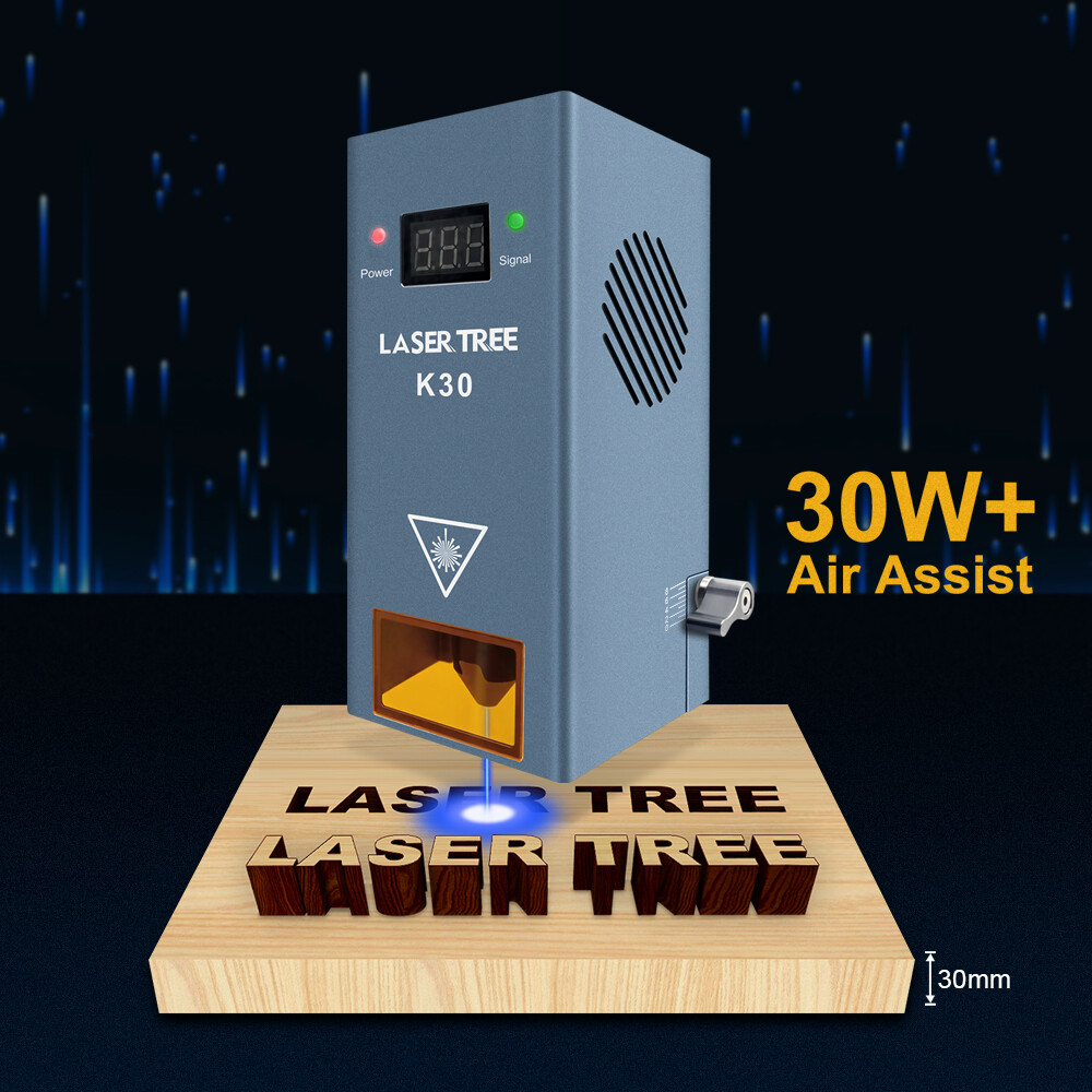 K30 30W+ Optical Power Laser Engraver Module with Air Assist for Wood and Metal