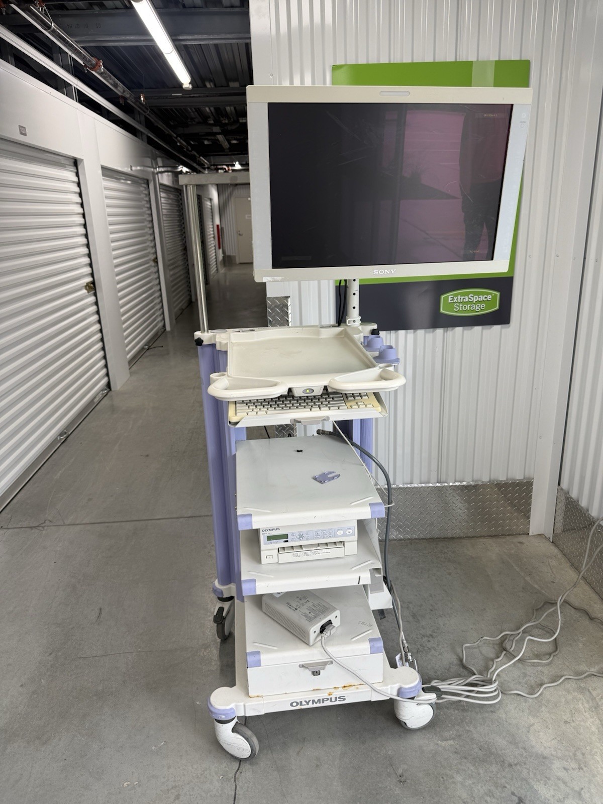 Olympus WM-NP1 Endoscopy Cart W/ Sony Monitor And Printer