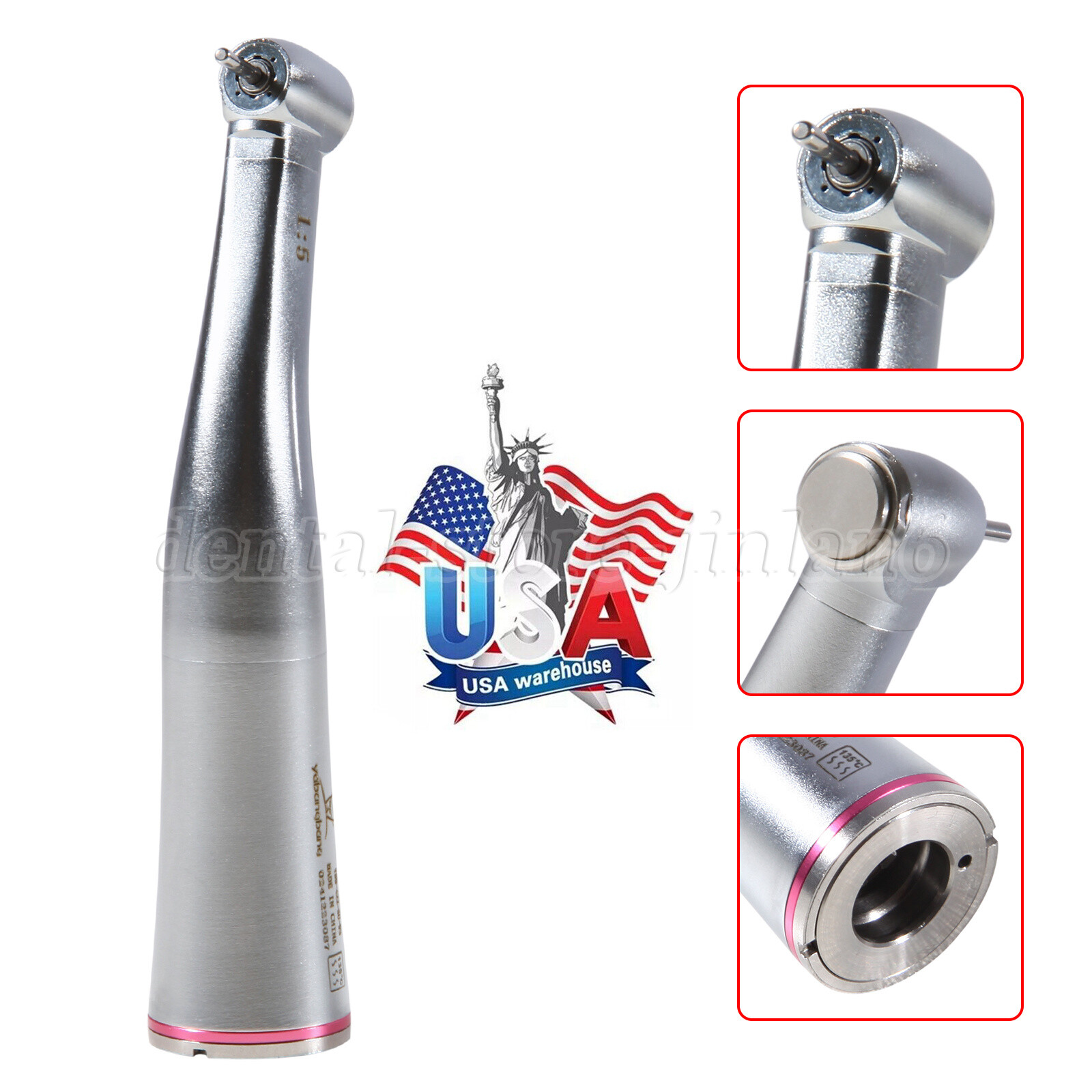 MINI Dental 1:5 Ratio Increasing Contra Angle Handpiece fit NSK Red Ring USA