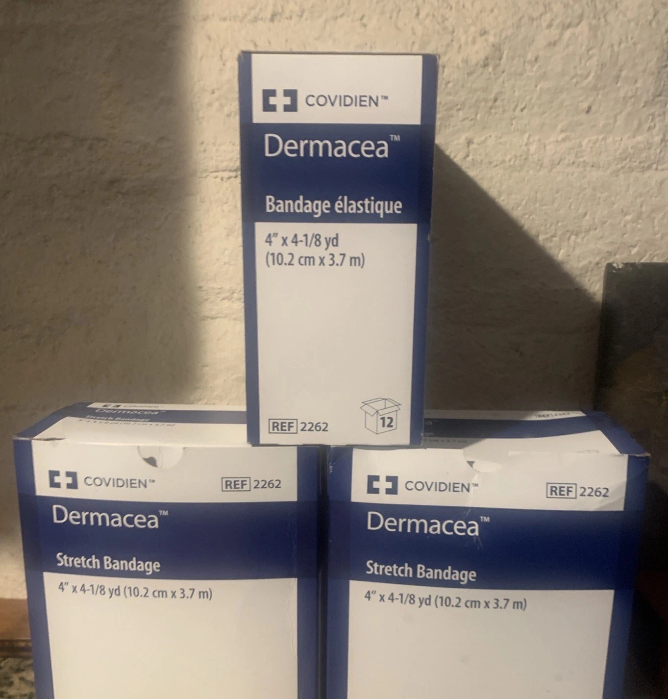 Lot Of 36 NewCovidien 2262 Dermacea Stretch Bandage 4”X 4 1/8 Yds 3 Boxes Of 1