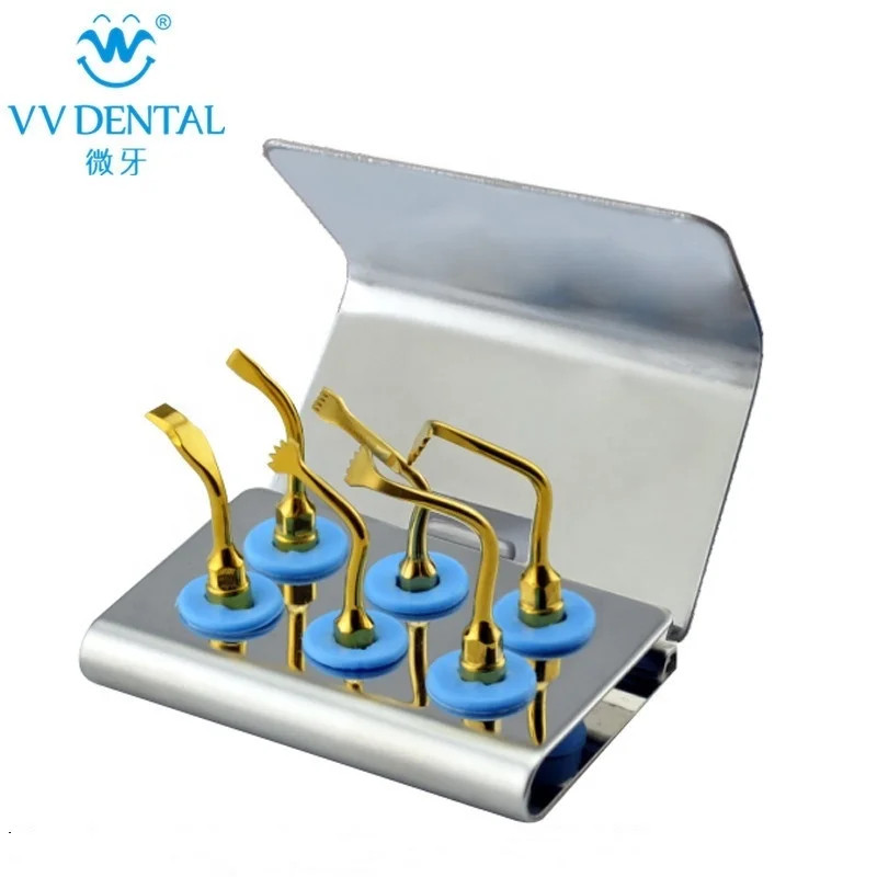 Dental Ultrasonic Piezo Bone Surgery Rhinoplasty Tips 6 Pcs Set fit Woodpecker