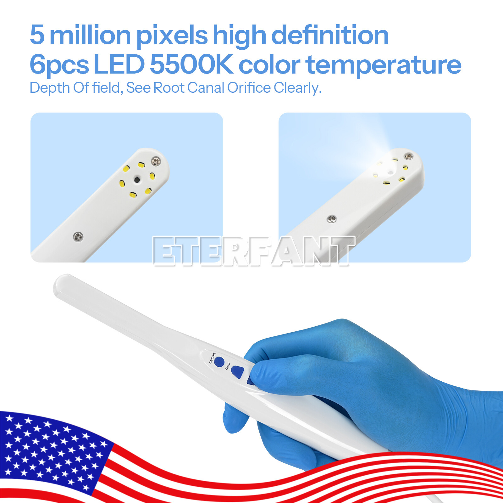 5MP Dental Intra Oral Camera 6XLED High-definition Macro Lens+17 Inch LCD Screen