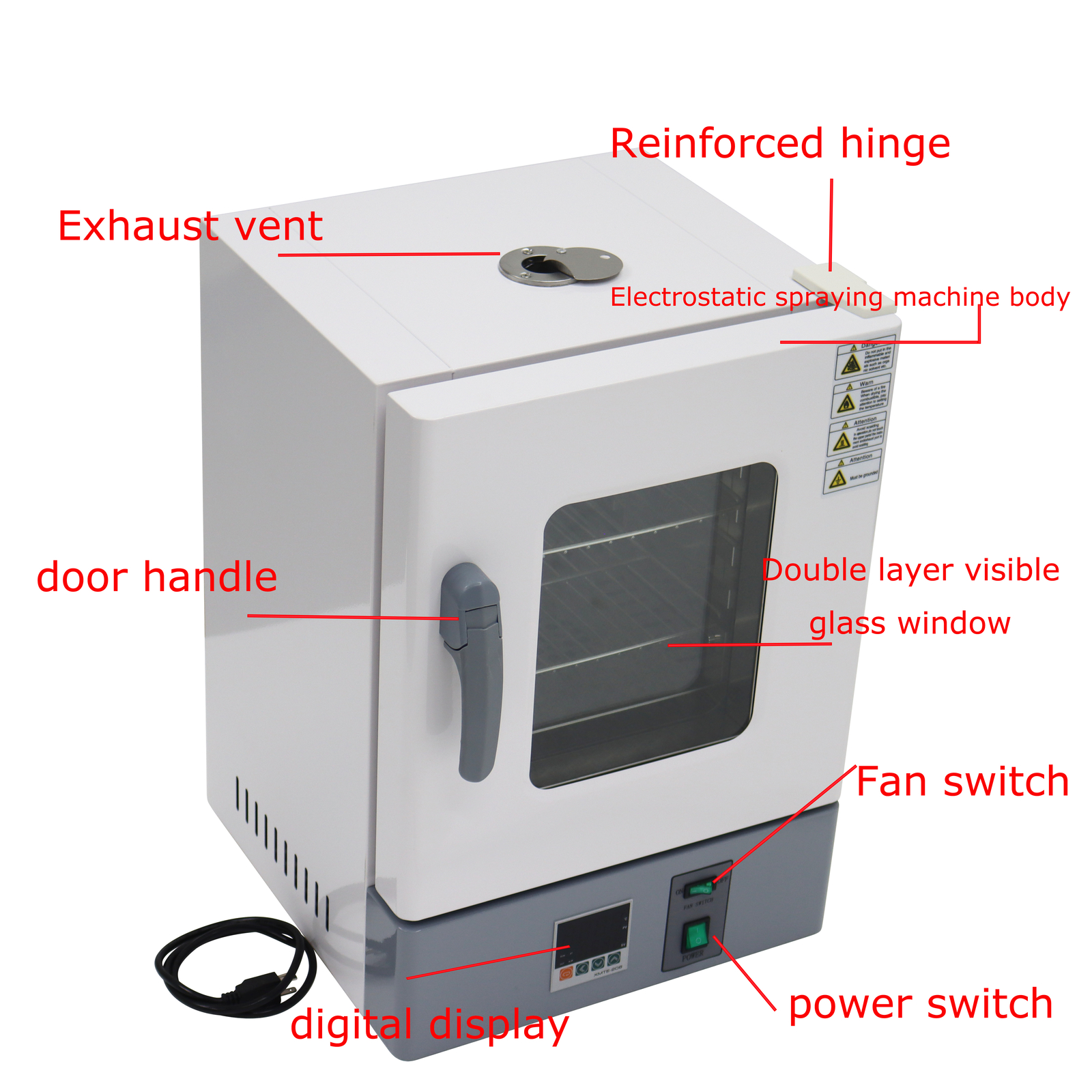 Digital Forced Air Convection Drying Oven AC110V 0.6KW Adjustable Speed Fan