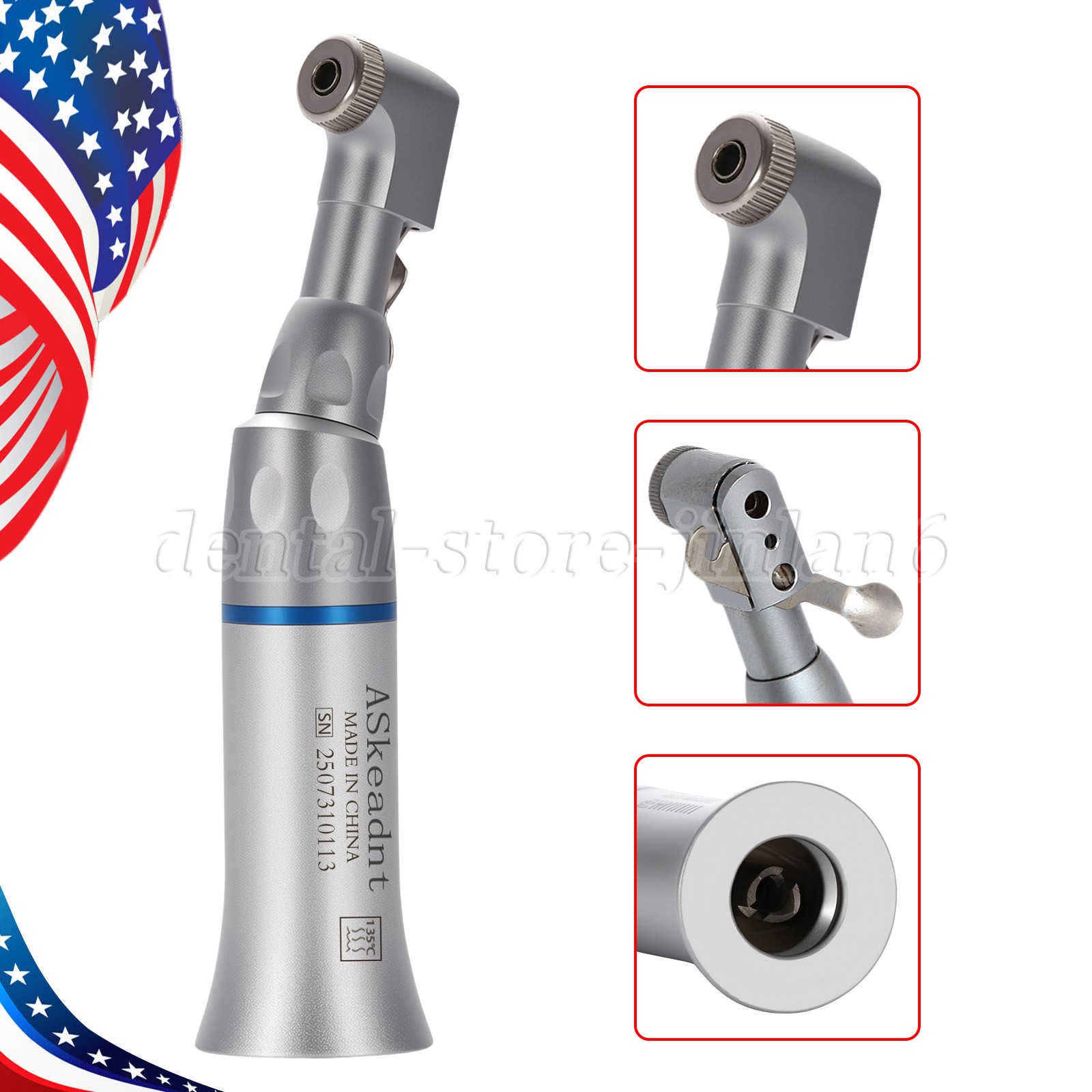 10 ASkeadnt Dental Slow Low Speed Handpiece Contra Angle Latch Burs EX203C
