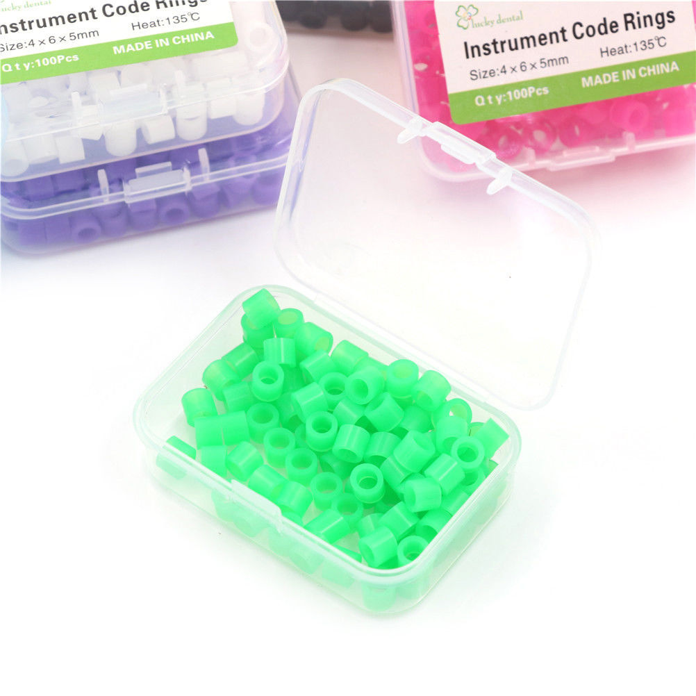 100 Pcs/Pack Dental Color Code Rings Instrument Silicone Small Assorted 11 Types