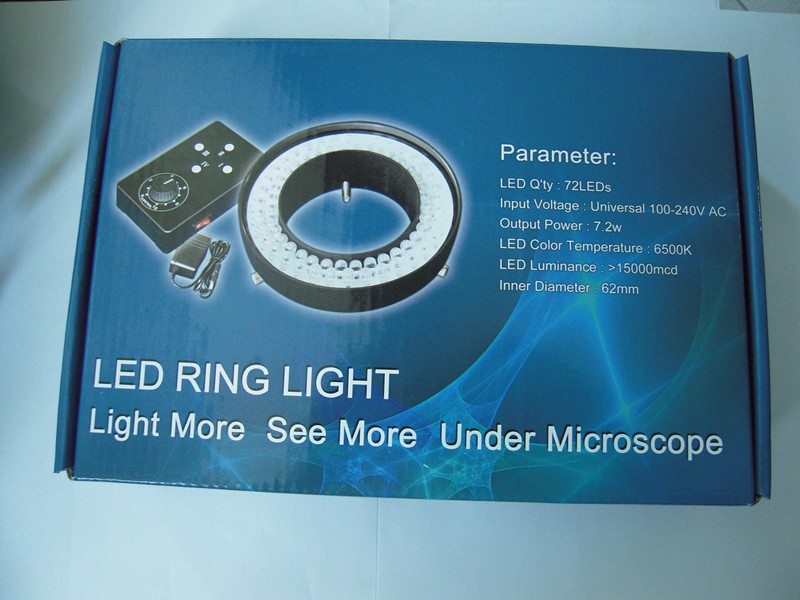 62MM Four-Zone Lamp 72LED Light Source for Stereo Industrial Vision Microscope