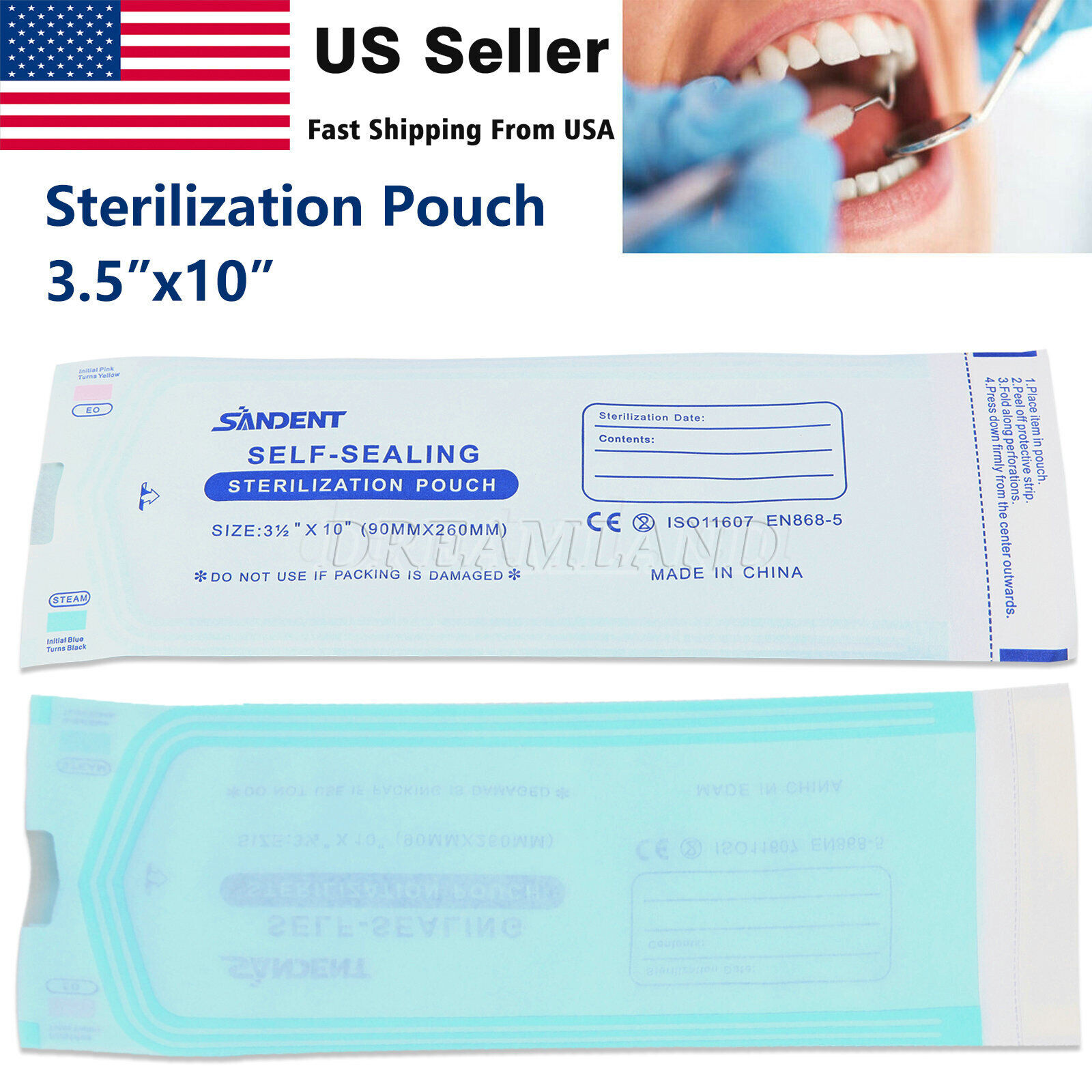 Self Sterilization Pouches Pouch Autoclave, Sterilizer Bags Dental Tattoo Nail