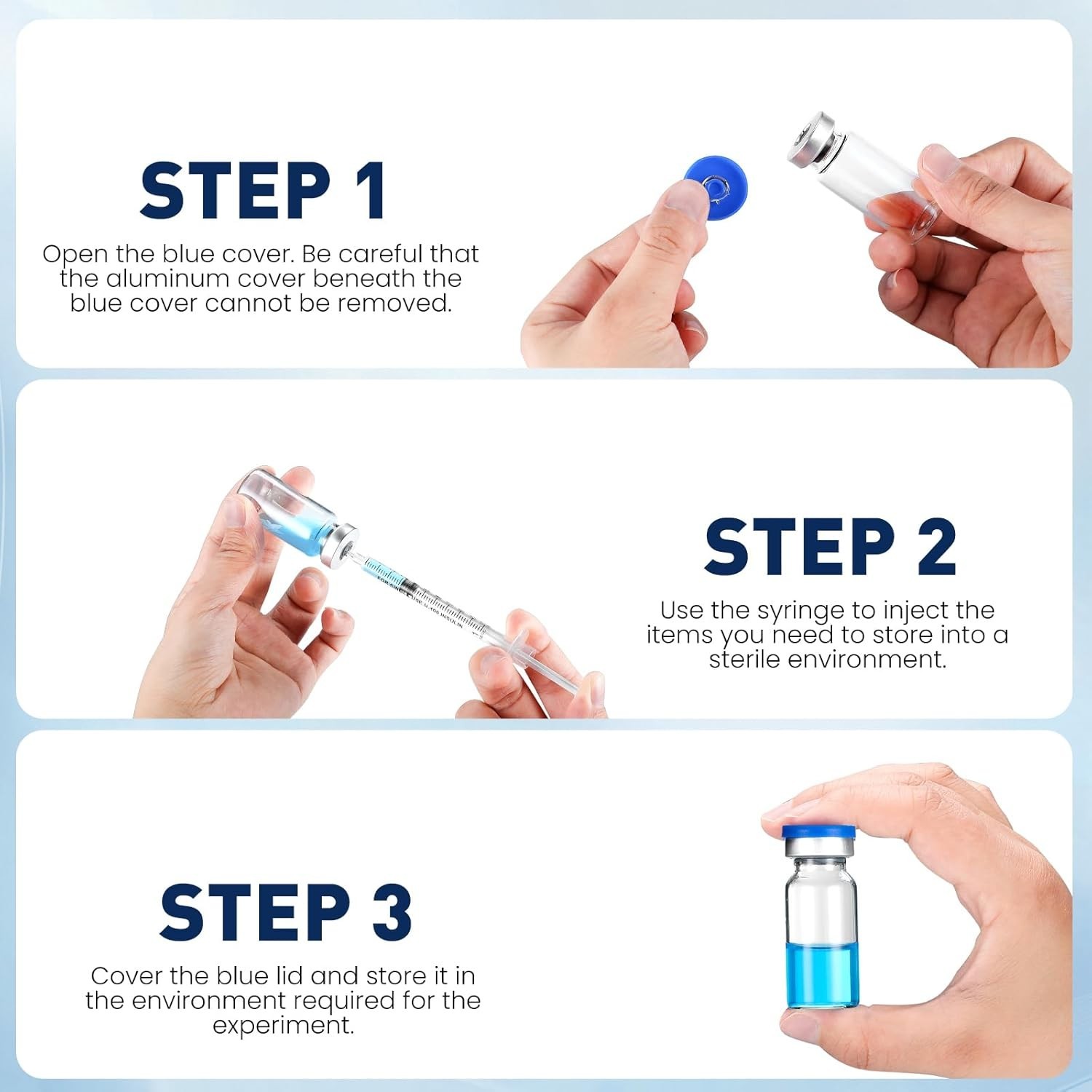 Versatile 10ml Sterile Vials with Self-Healing Injection Port – 20 Count