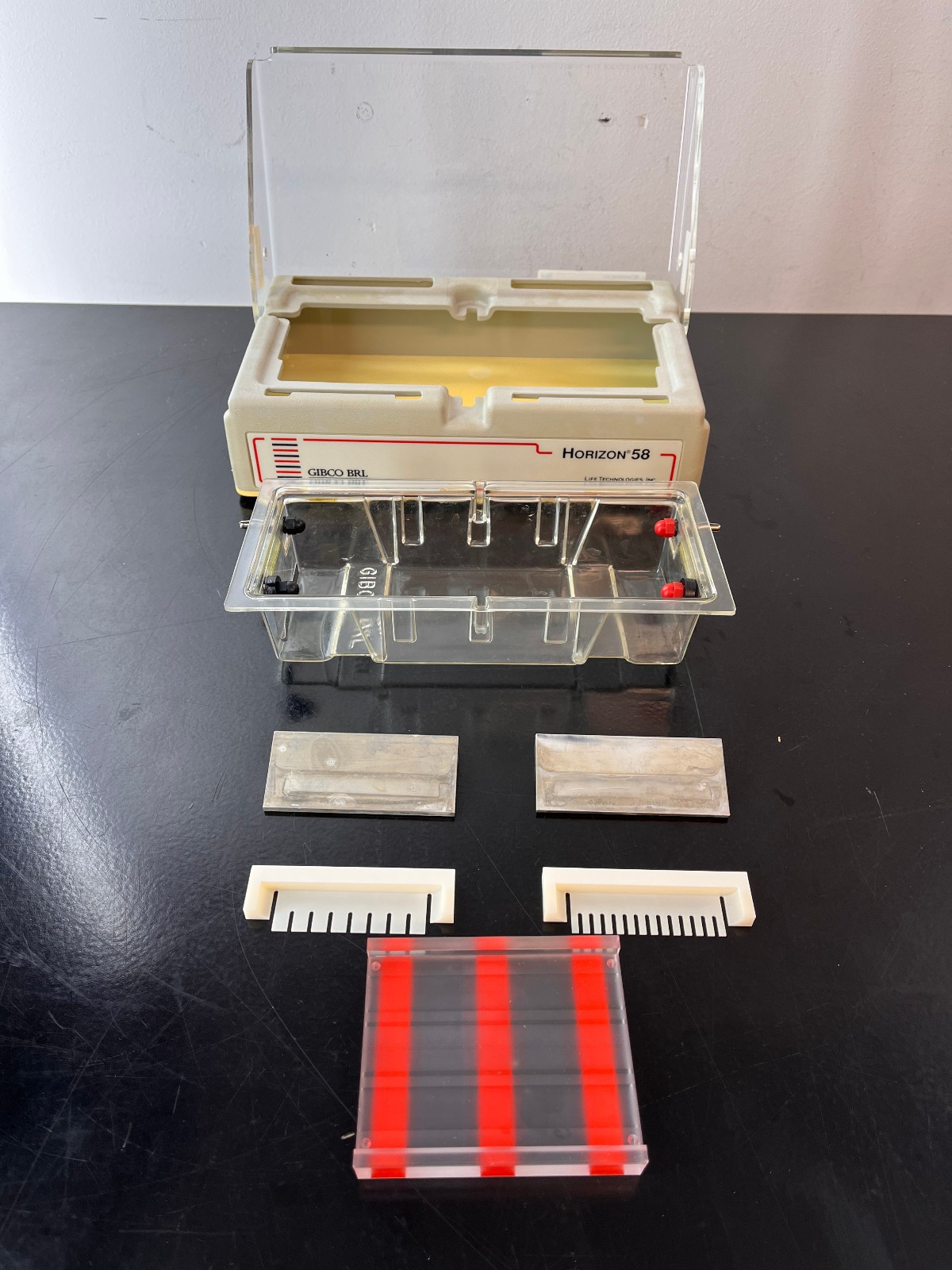 Gibco-BRL Horizon 58 Gel Electrophoresis System complete with 8 & 14 well combs
