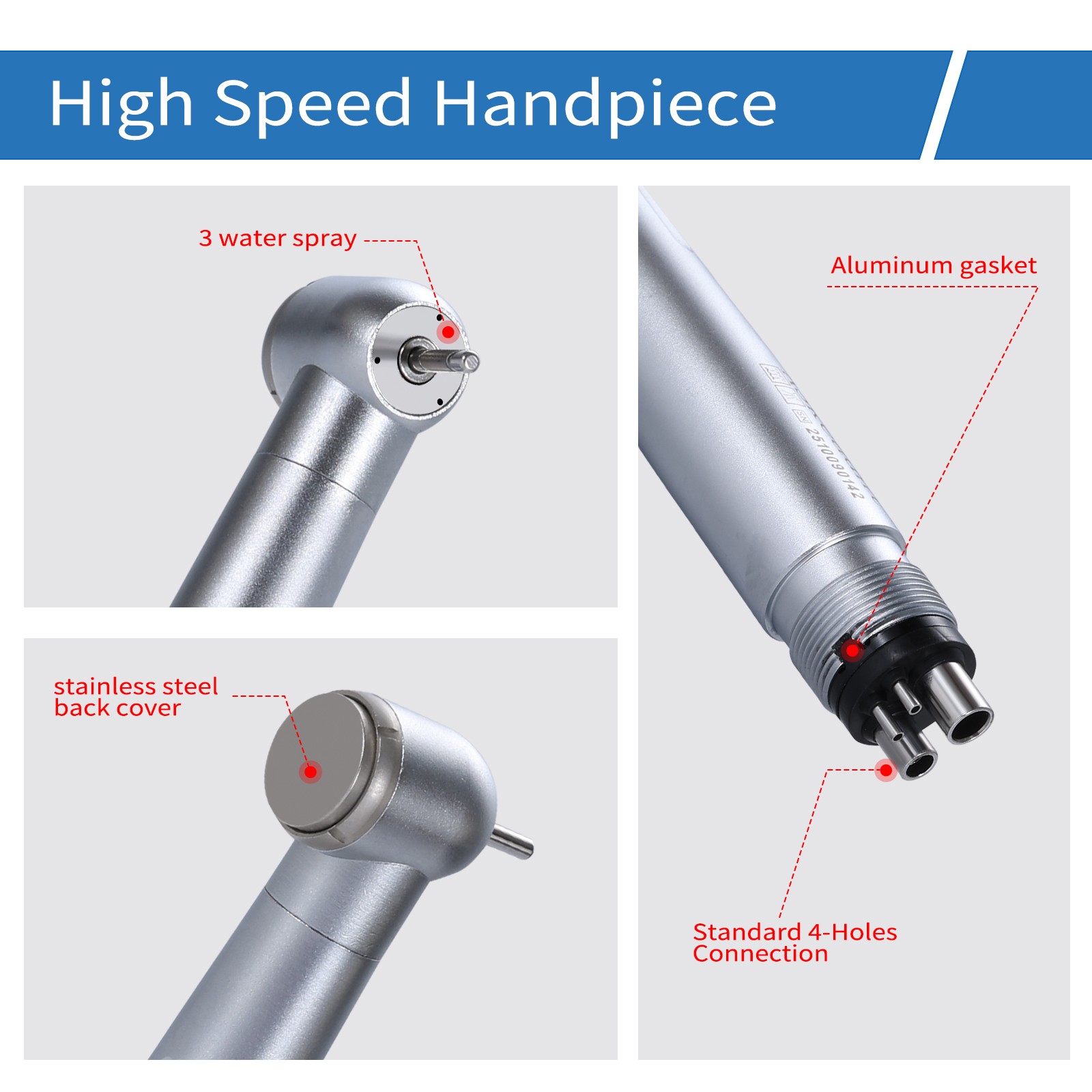 Dental High Speed Handpiece Push Button 4H Turbine TB1