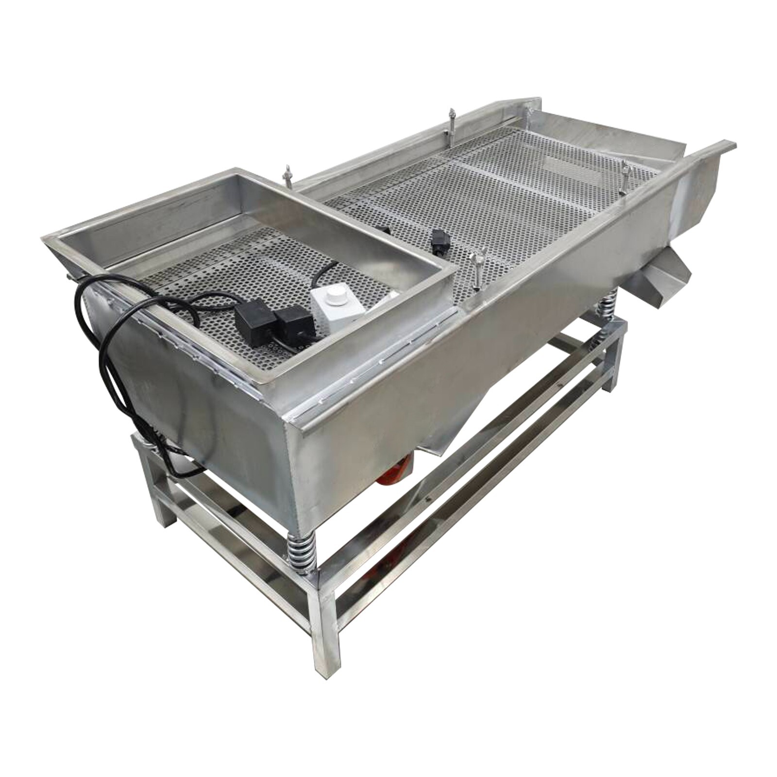 Double Layers Linear Vibrating Screen Sifter 6mm&3mm Sieve Screen Shaker 110V