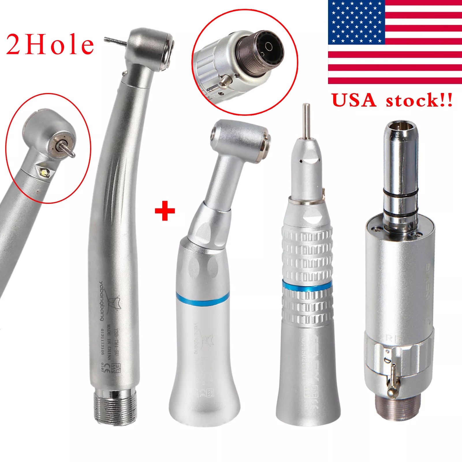 NSK Style Dental Pana Max LED High low Speed Handpiece 2 Hole Air Turbine kit B2