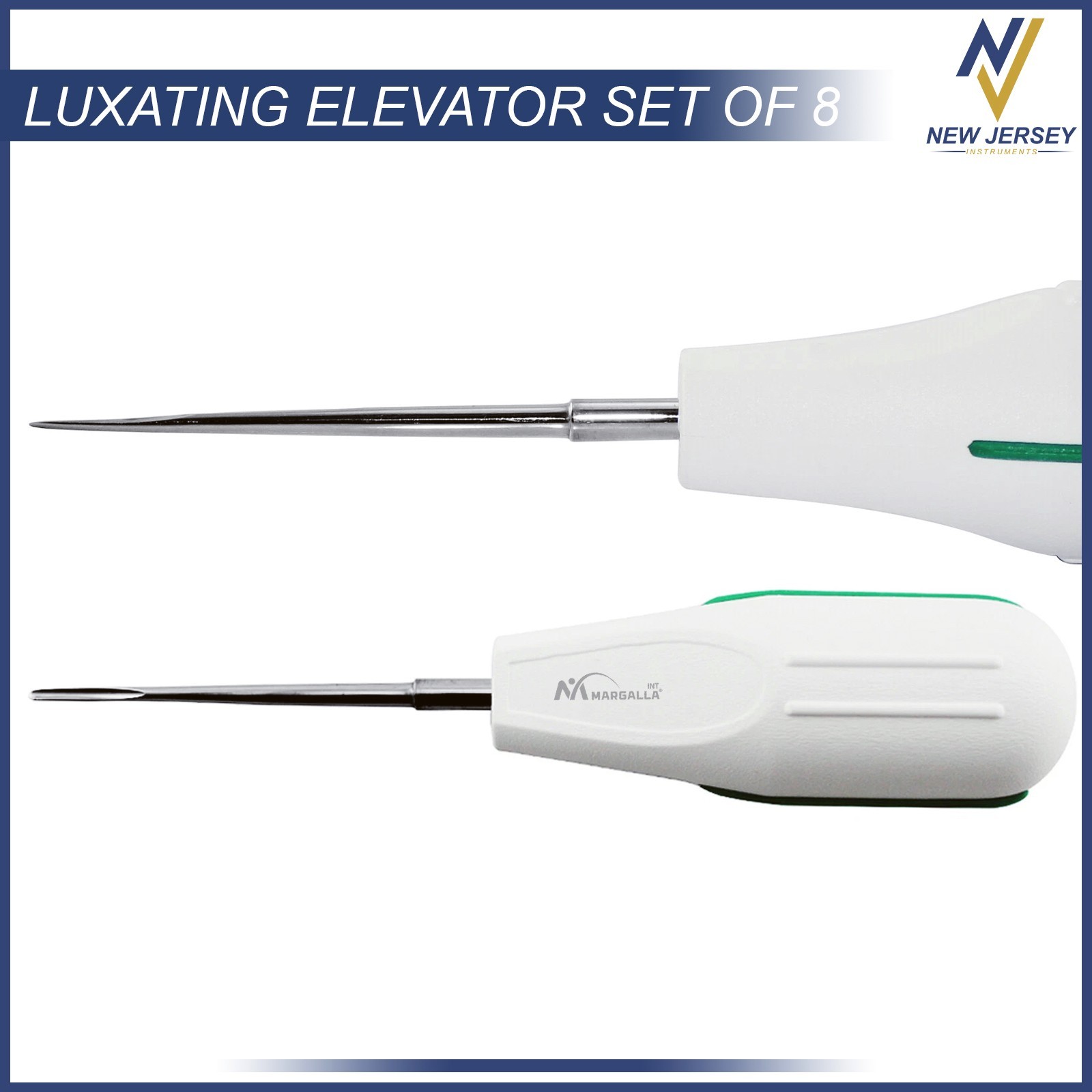 8 PCS White Dental Root Elevators Oral Surgery PDL Luxating Tooth loosening