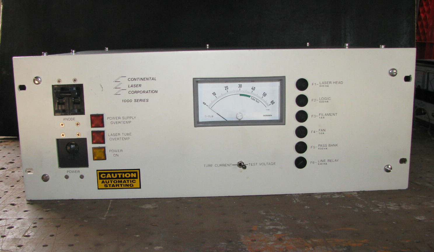 CONTINENTAL ARGON ION LASER POWER SUPPLY A020PS 208VAC/40Amp for A1020 SYSTEM