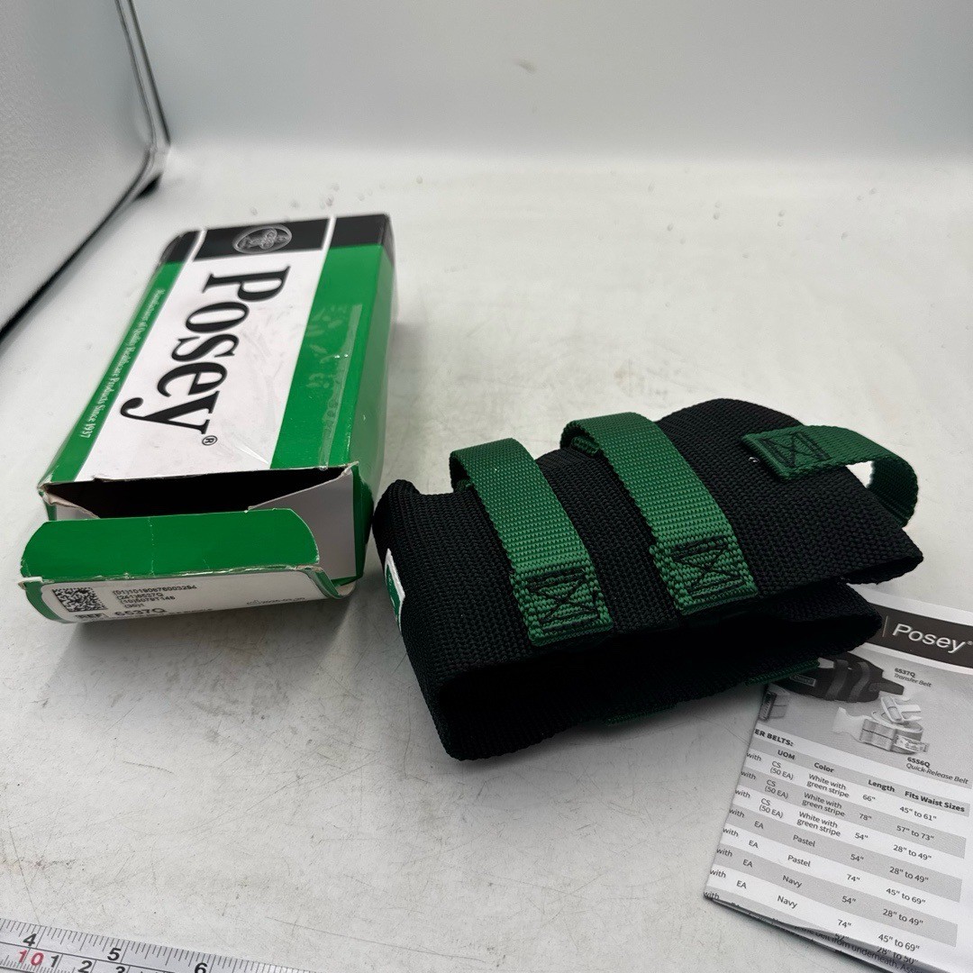 Posey Black Transfer Belt 6537Q Quick Release Buckle Patient Safety Aid