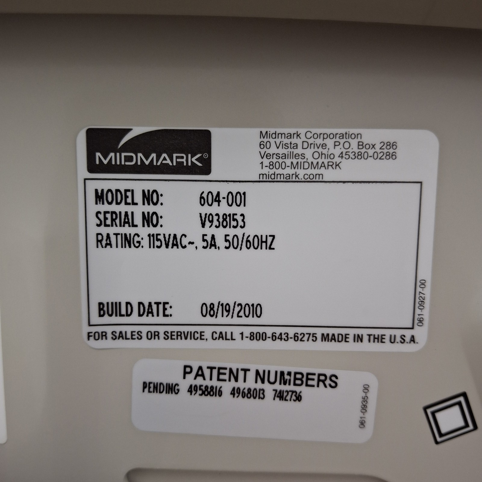 Midmark 604 Manual Examination Table