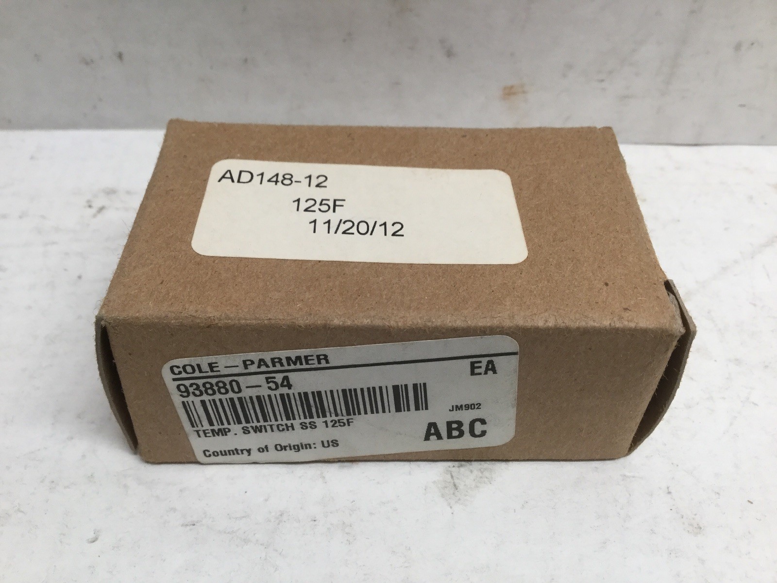 Cole Palmer Control Products AD148-12/125F Temperature Switch Trips @ 125F