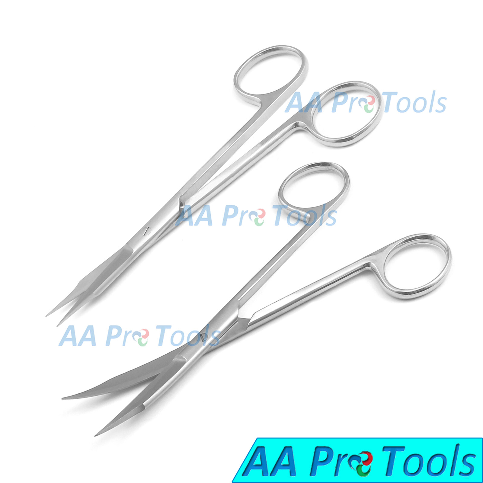 2 Surgical Goldman-Fox Wound Debridement Scissors 5″ Curved & Straight