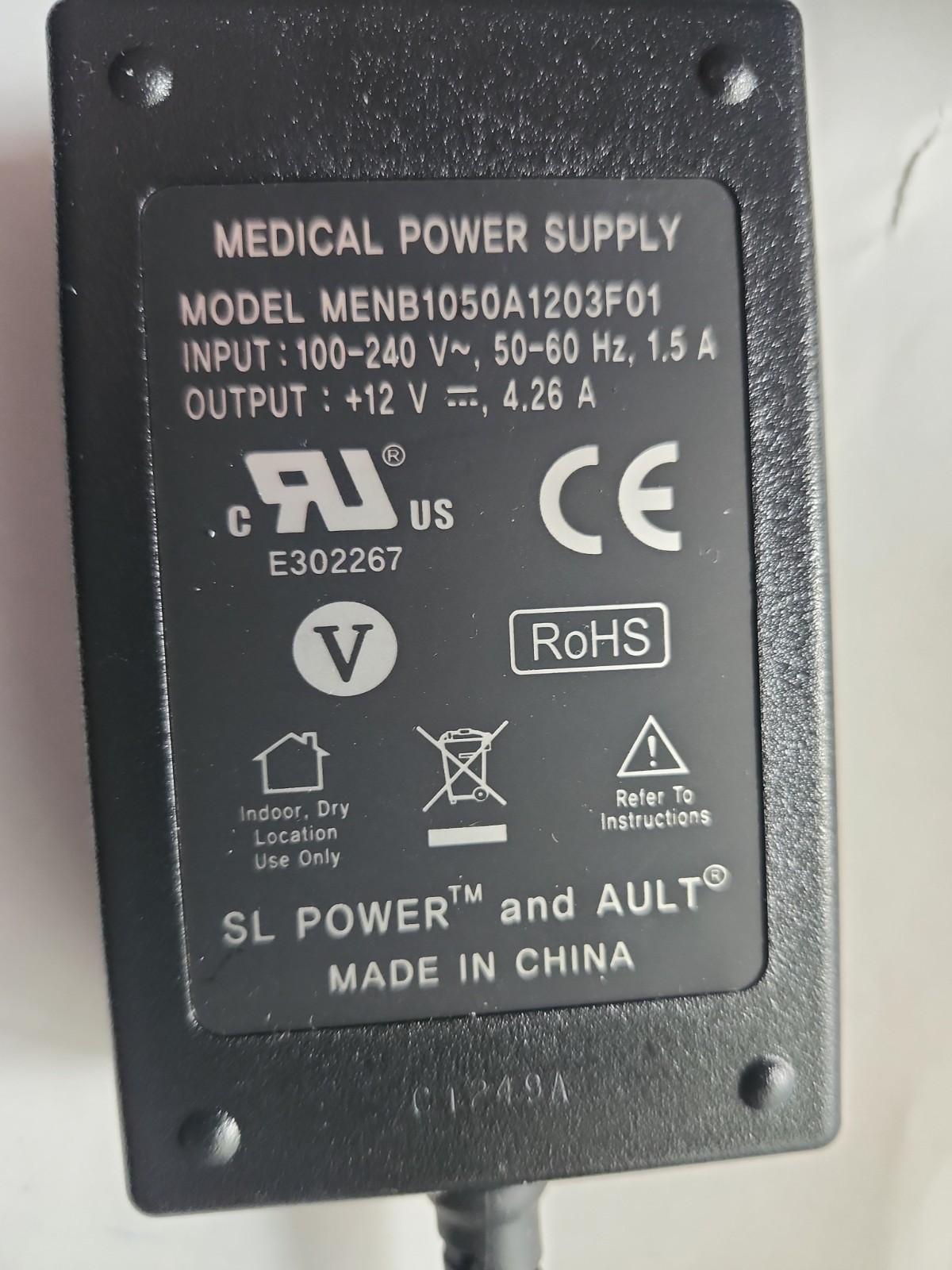 SL Power (Ault Condor) MENB1050A1203F01 Power Supply AC-DC 12V 4.2A 100-240V