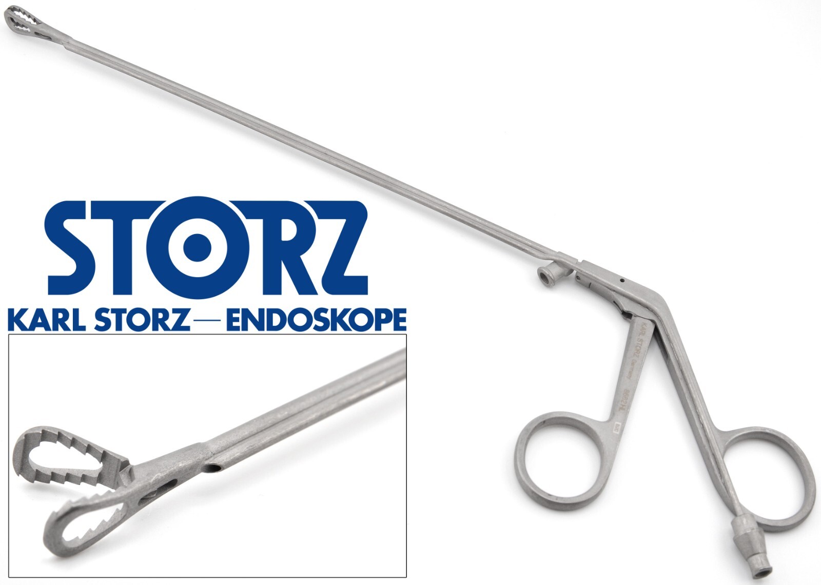 KARL STORZ 8662HL Laryngoforce Grasping Forceps 10x15mm Triangular Bite 10″