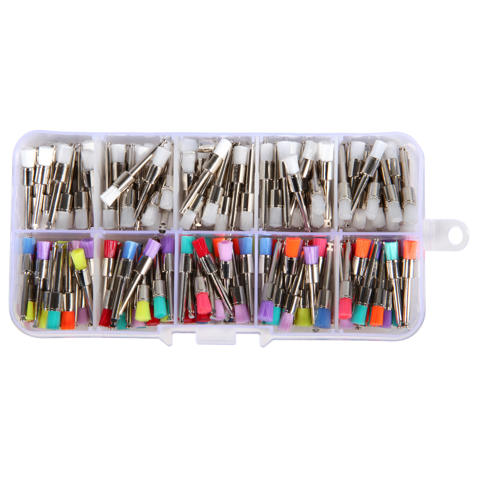 200pcs Dental Prophy Teeth Polishing Brushes Rubber Flat Latch Type Mixed DL