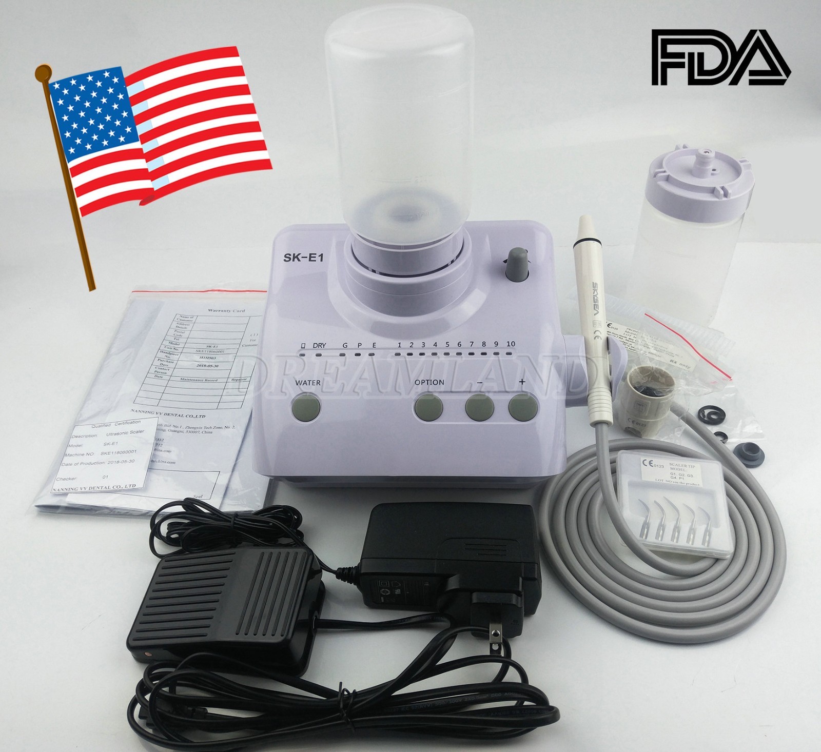 Dental Portable Ultrasonic Piezo Scaler W/ auto water supply fit EMS CE&NEW