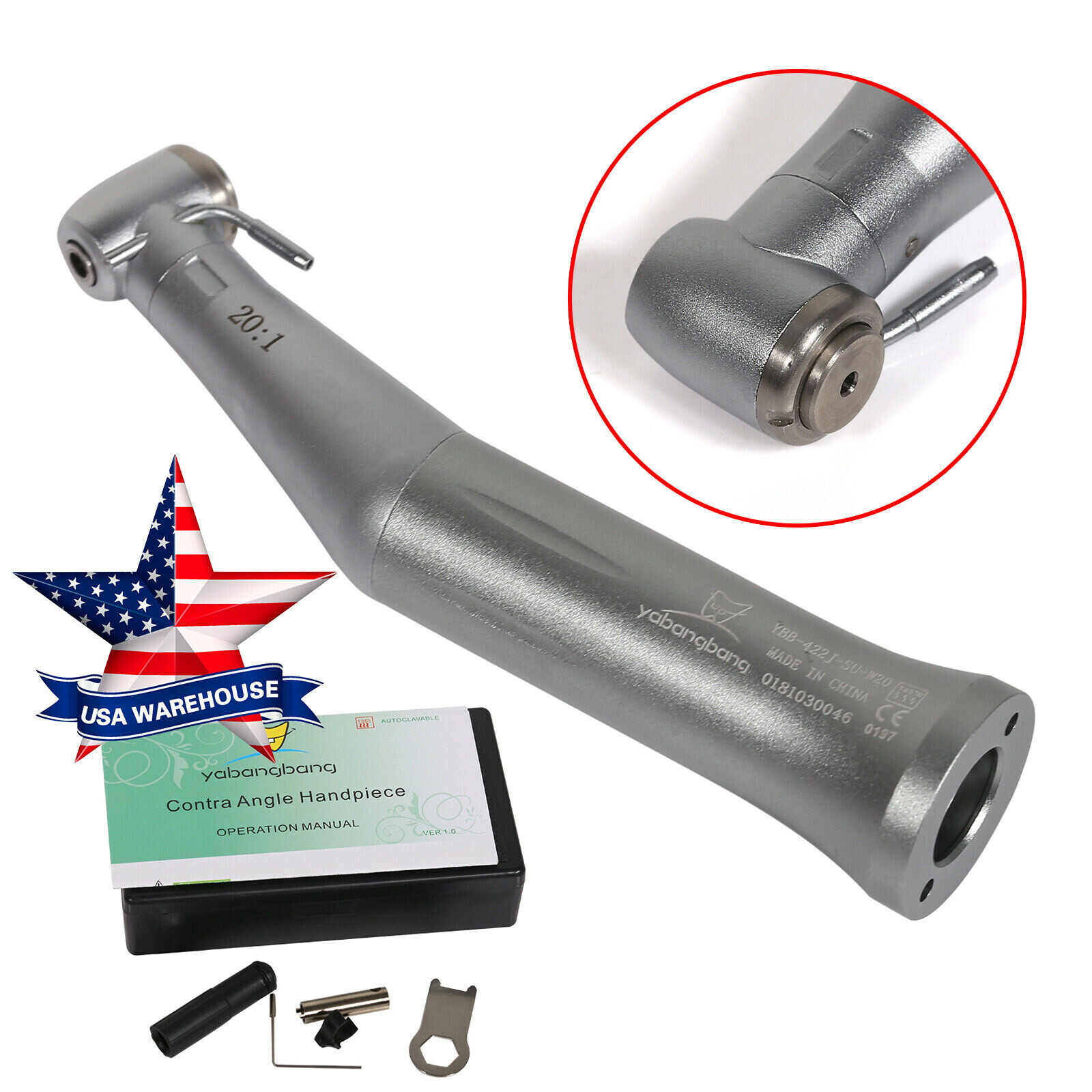 1-10* Max SG20 Dental Implant Reduction 20:1 Contra Angle Handpiece NSK Style