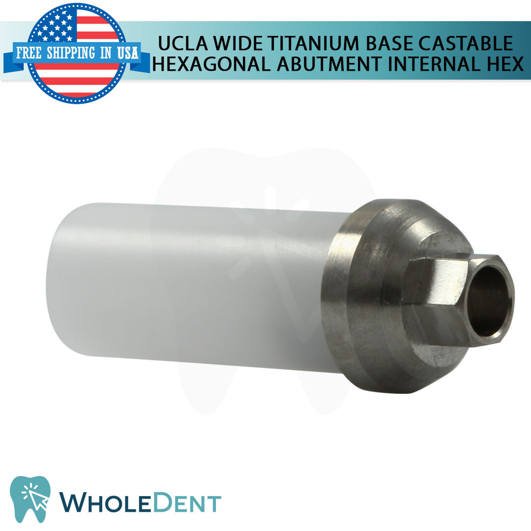 5x UCLA Plastic Castable Abutment Wide Titanium Base Dental Implant Int Hex