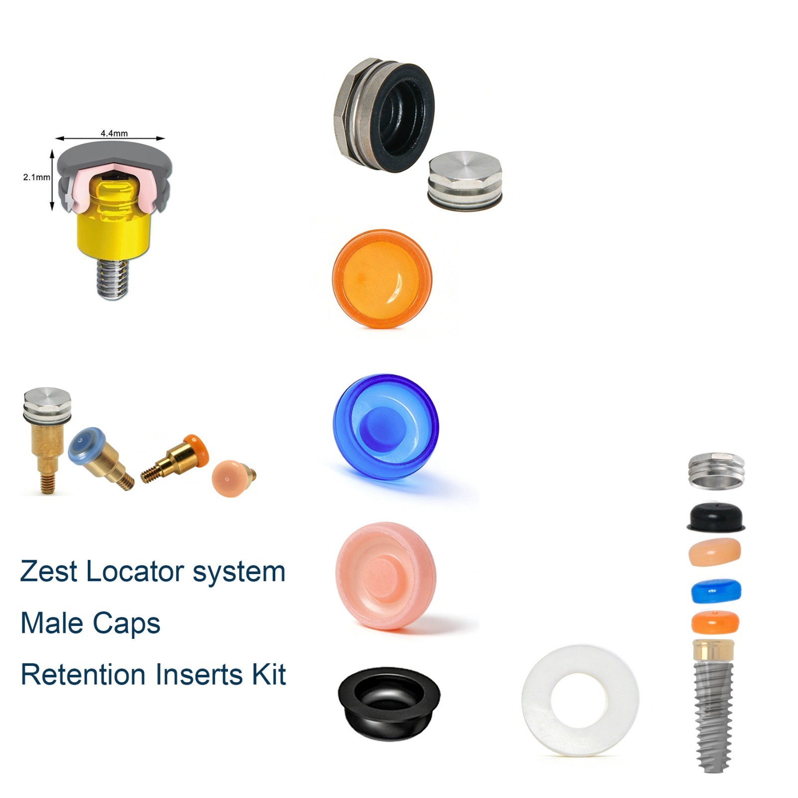 US Hiossen ET Locator Anchor Mini/Regular Implant Retained Removable Overdenture