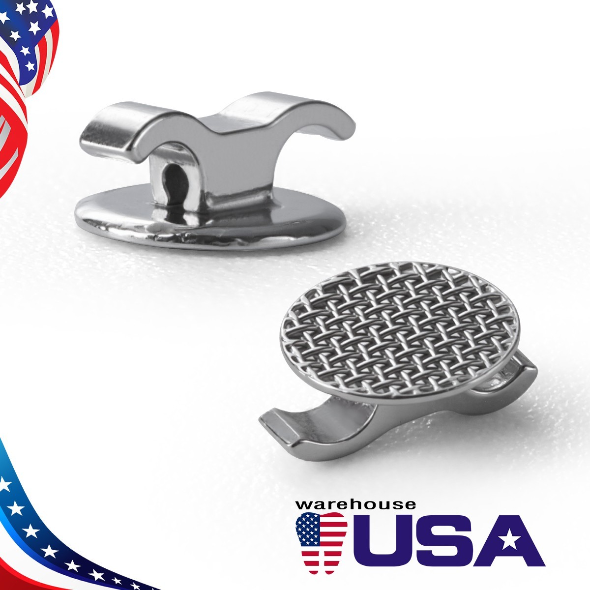 Dental Orthodontic Bondable Lingual Buttons hole Vertical Horizontal channel