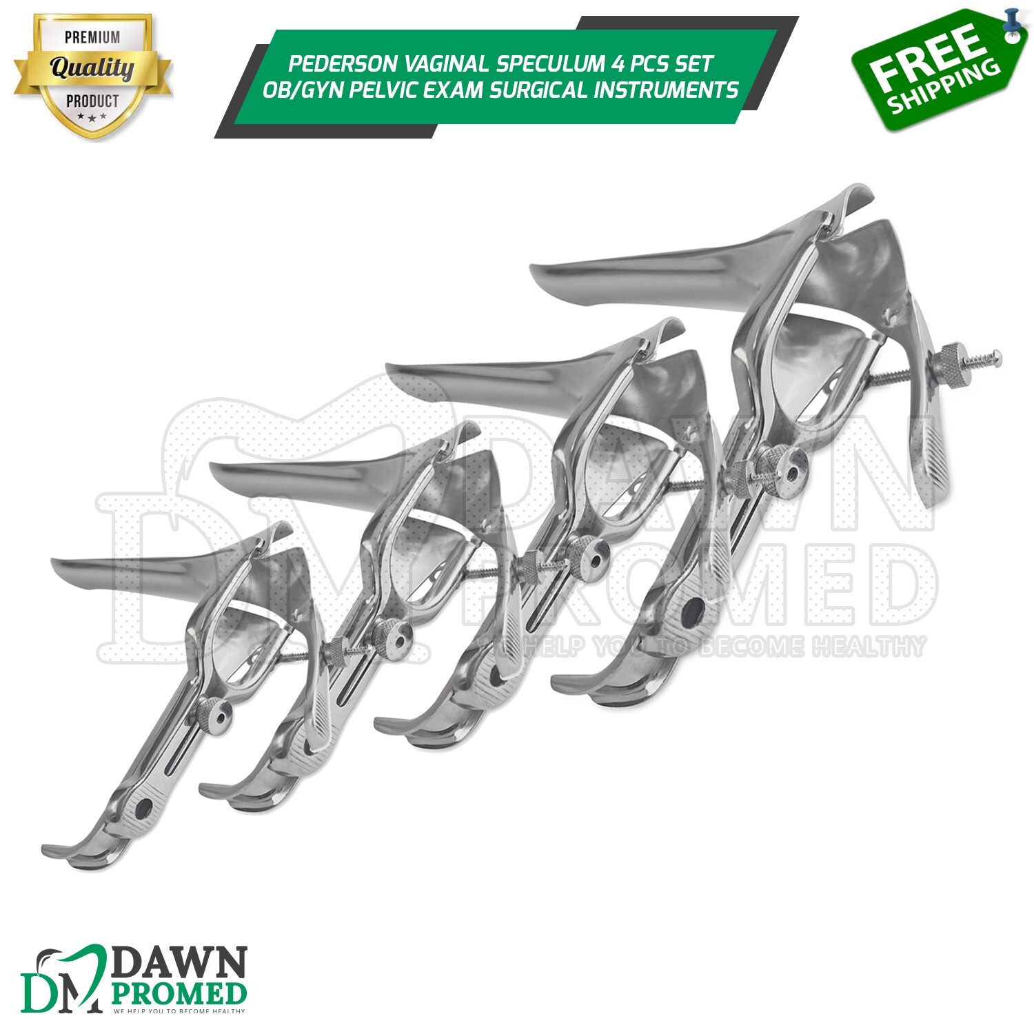 Pederson Vaginal Speculum 4Pcs Set OB/GYN Pelvic Exam Surgical Inst German Grade