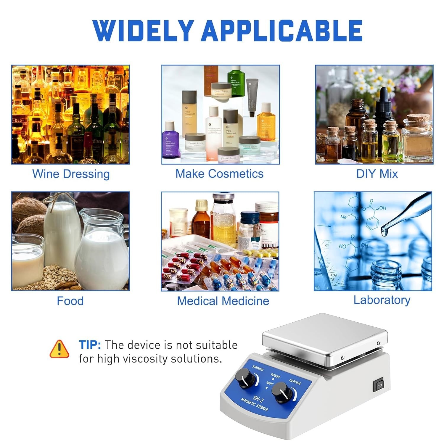 Magnetic Stirrer Hot Plate W/Stir Bar100 2000Rpm Magnetic Hotplate Stirrer 180W