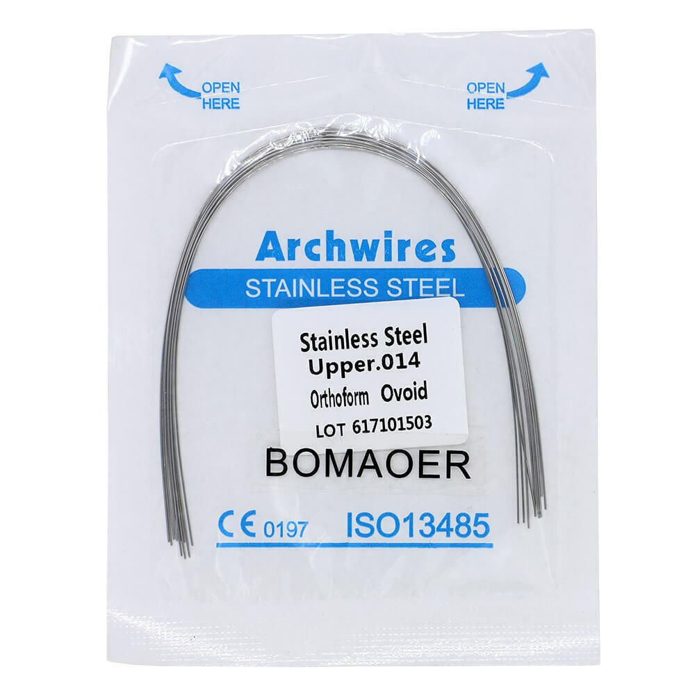 1×Dental Orthodontic Stainless Steel Round Arch Wires Ovoid Form 014 Upper
