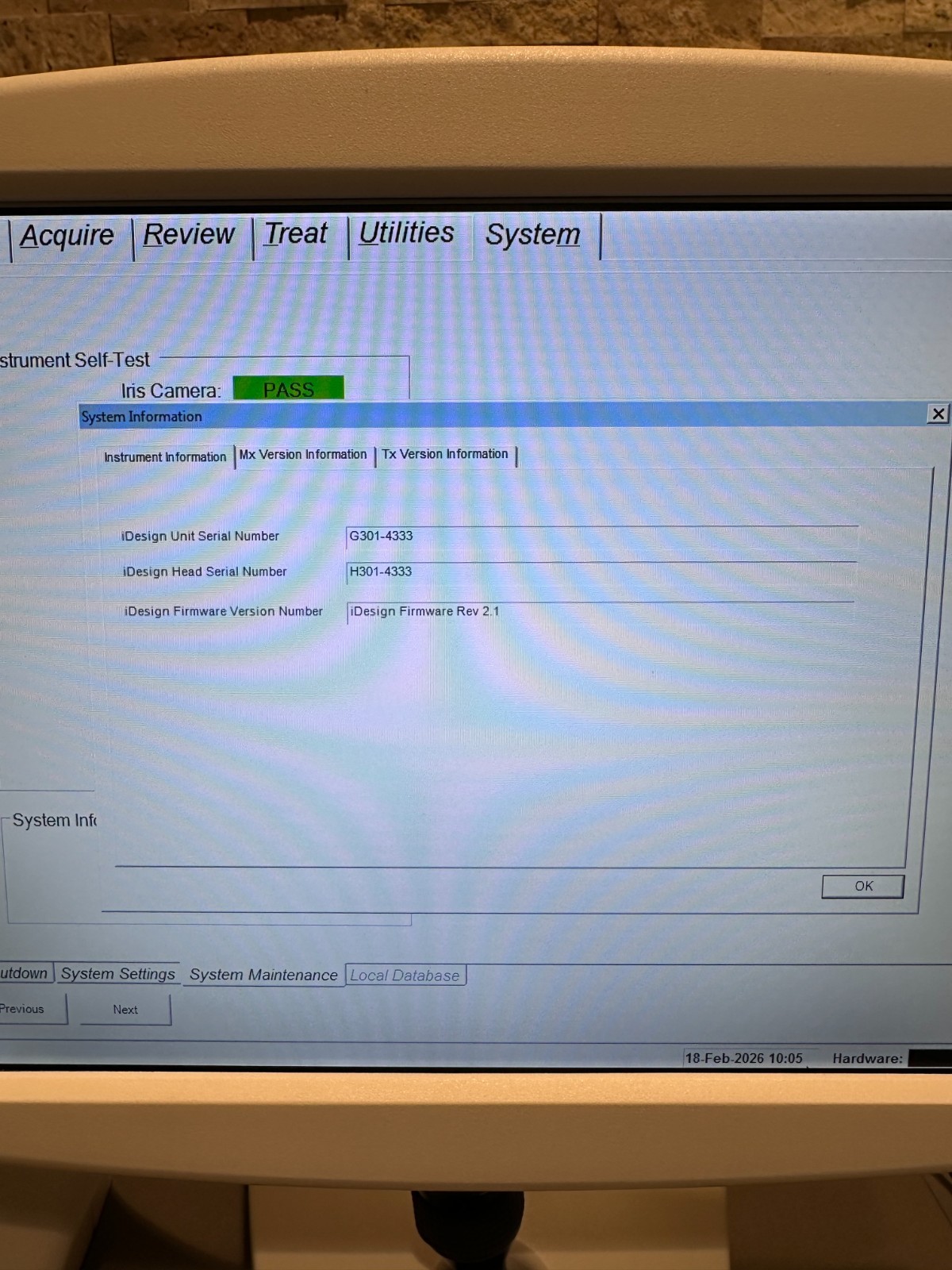 Johnson & Johnson iDesign Refractive Studio Version 2.1 Aberrometer Wavescan