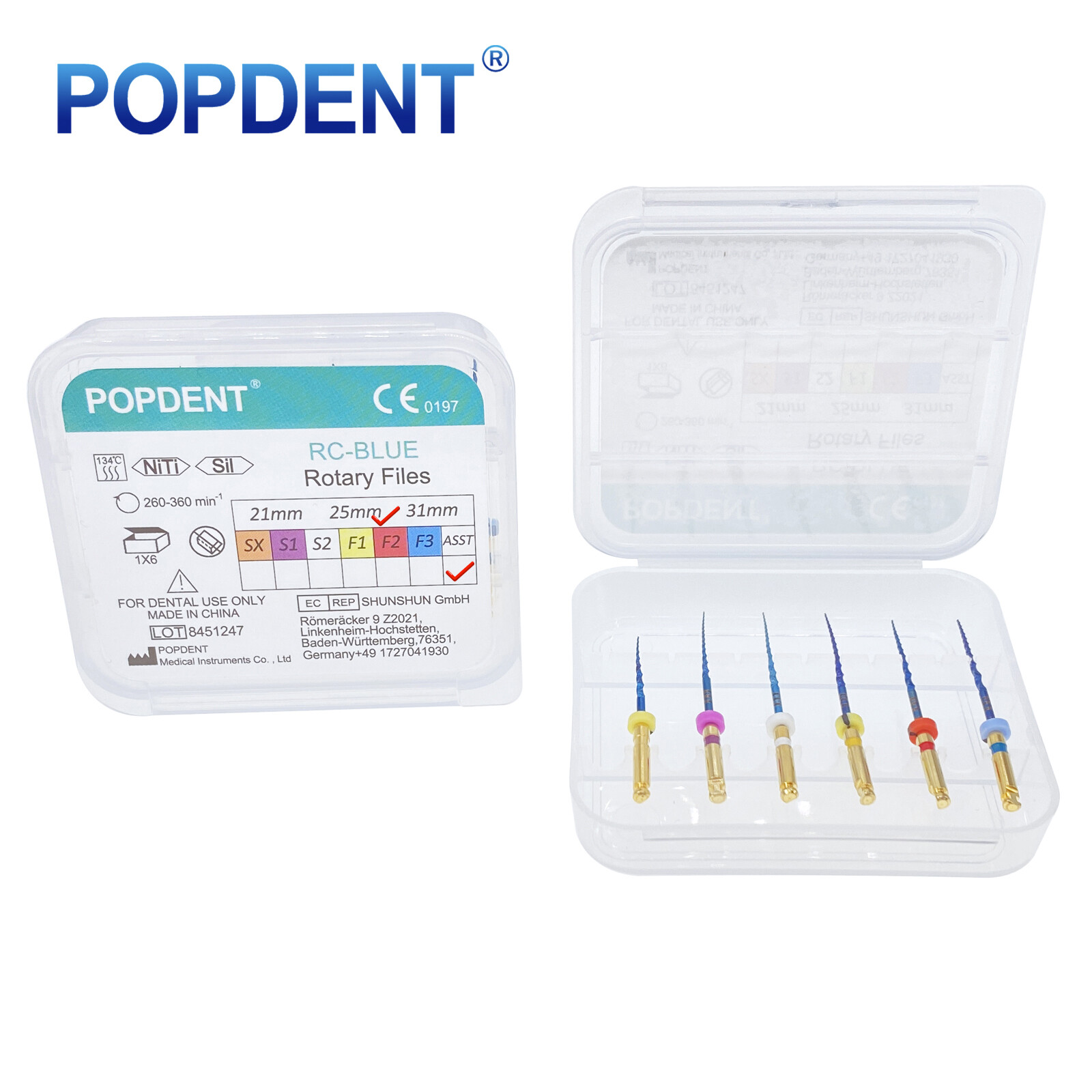 POPDENT Dental Endo Rotary Files X-Pro Gold Taper NITI Endodontic Root Files