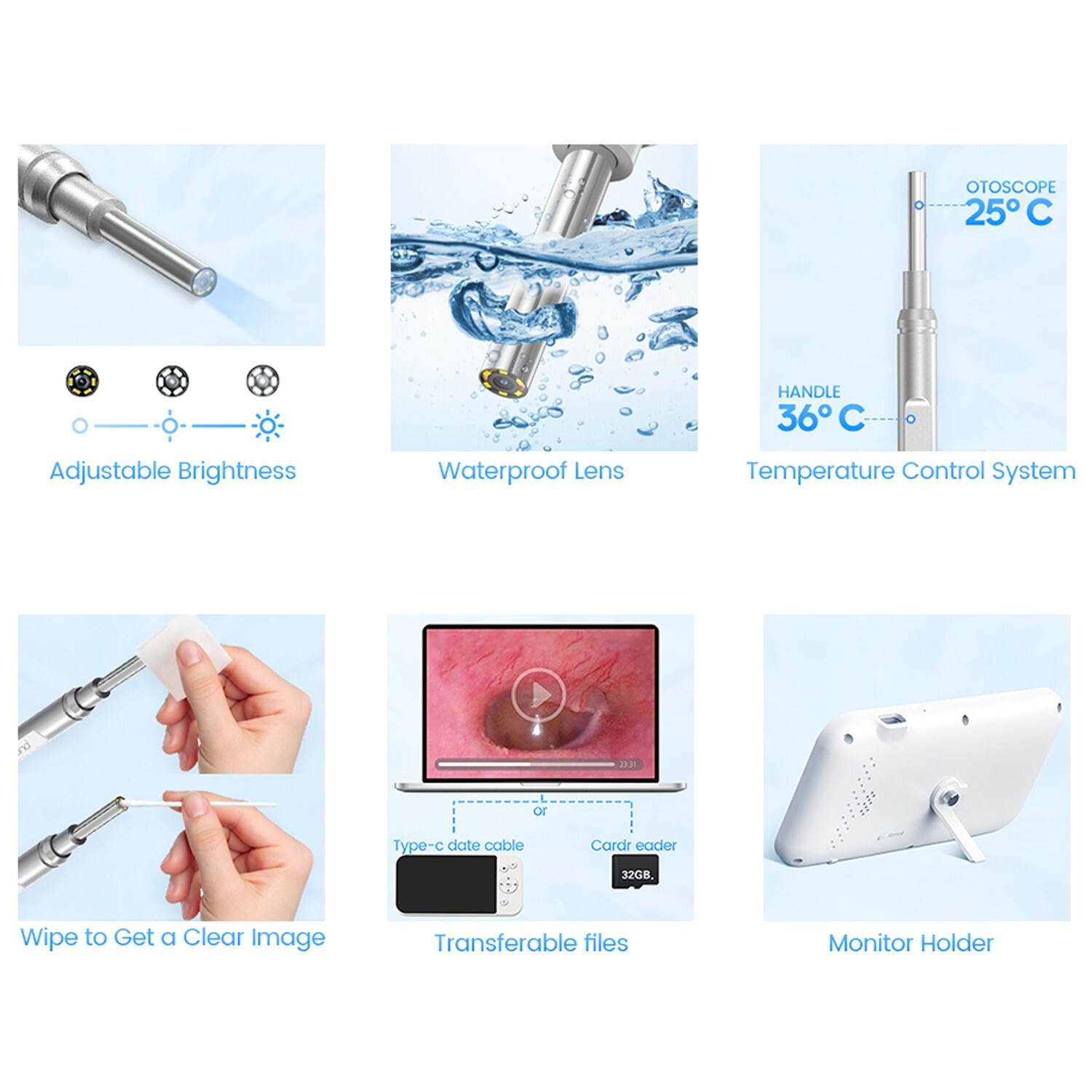 ScopeAround Ear Cleaning Camera Digital Otoscope Ear Camera with Ear Wax Removal