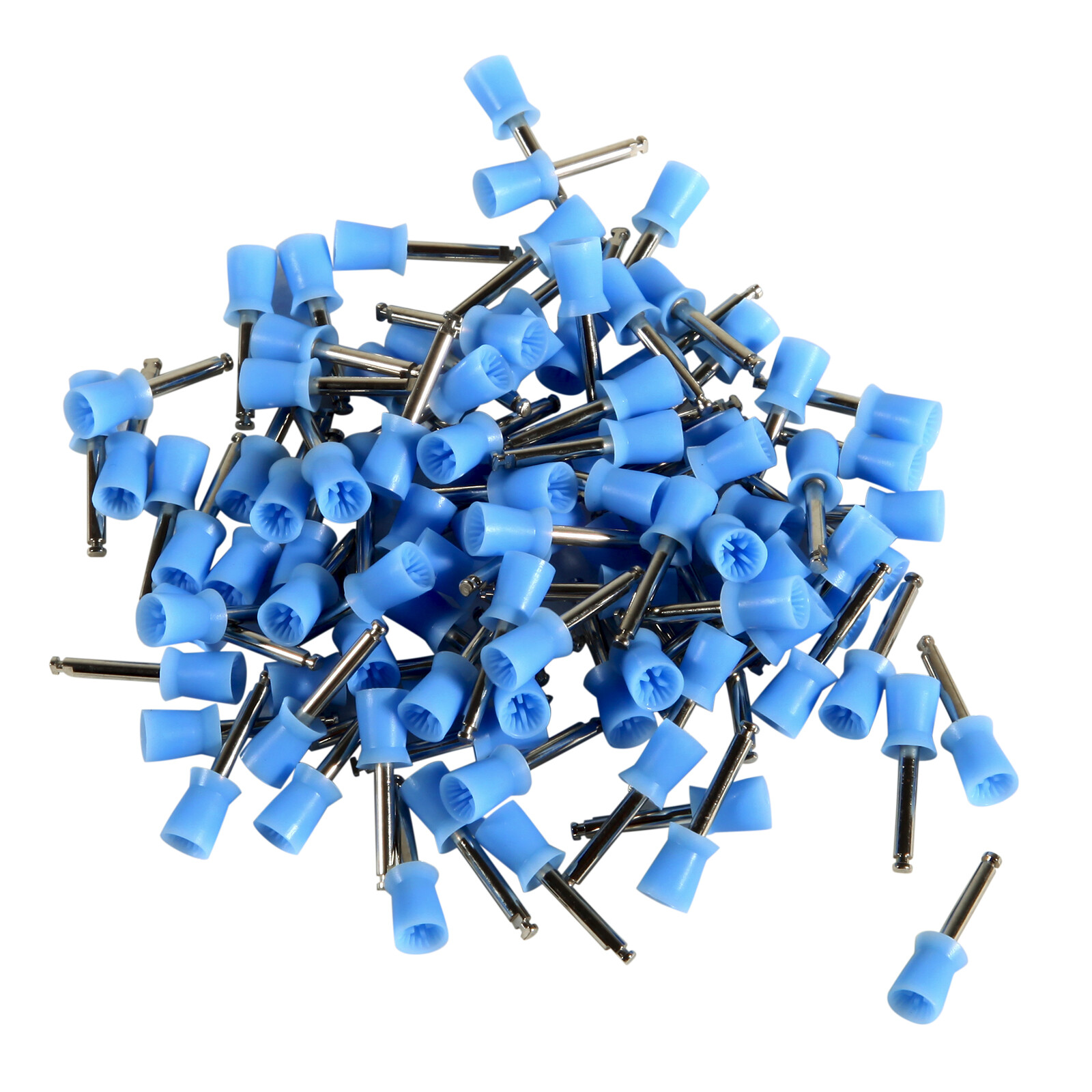100Pcs Blue Polishing Prophy Cup Brushes Dental Rubber Polish USA