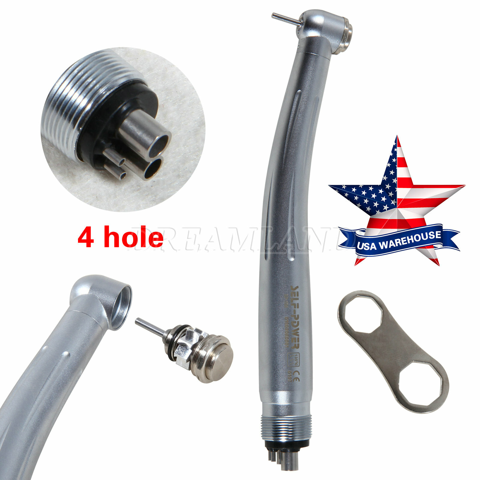 Dental LED E-generator /High Speed Turbine Handpiece Push Button 2/4Hole Fit NSK