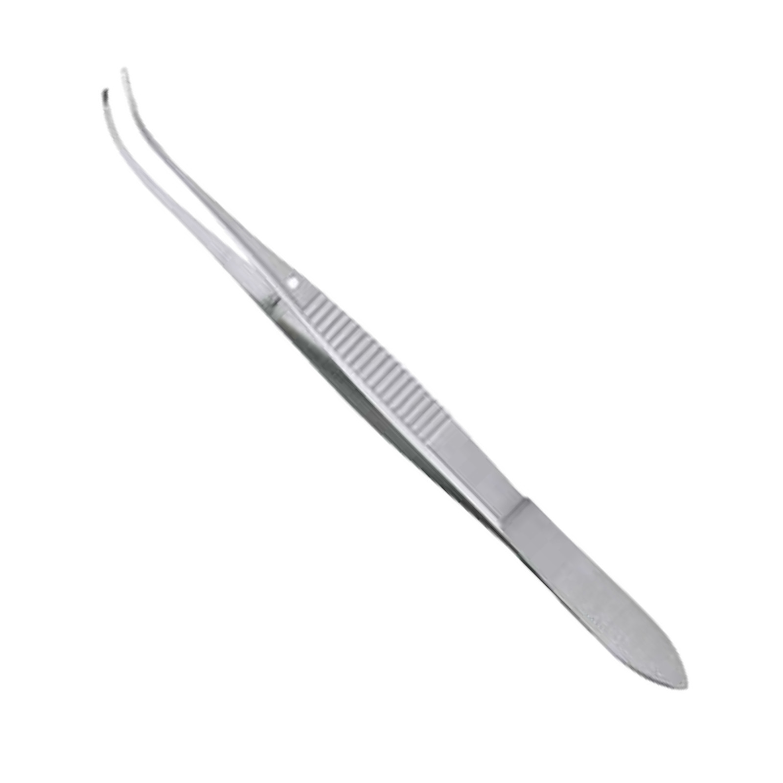Iris Tissue Forceps, 4″, Extra Delicate, Half Curve, 0.5mm wide, 1×2 T