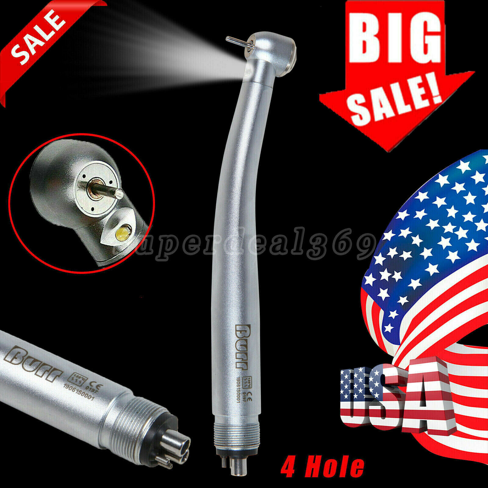 Dental High Speed/LED E-generator/Non Handpiece Push Button 2/4Hole NSK Style